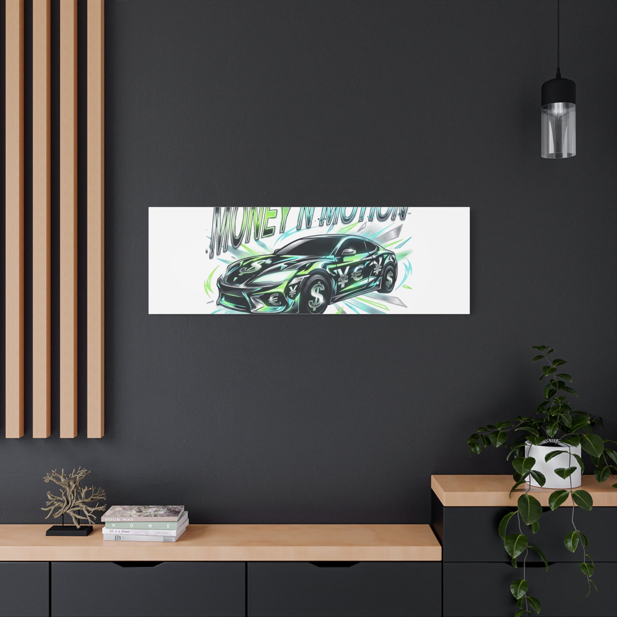 Money in Motion Canvas | Kinetic Typography, Melting Letters, Neon Car Art