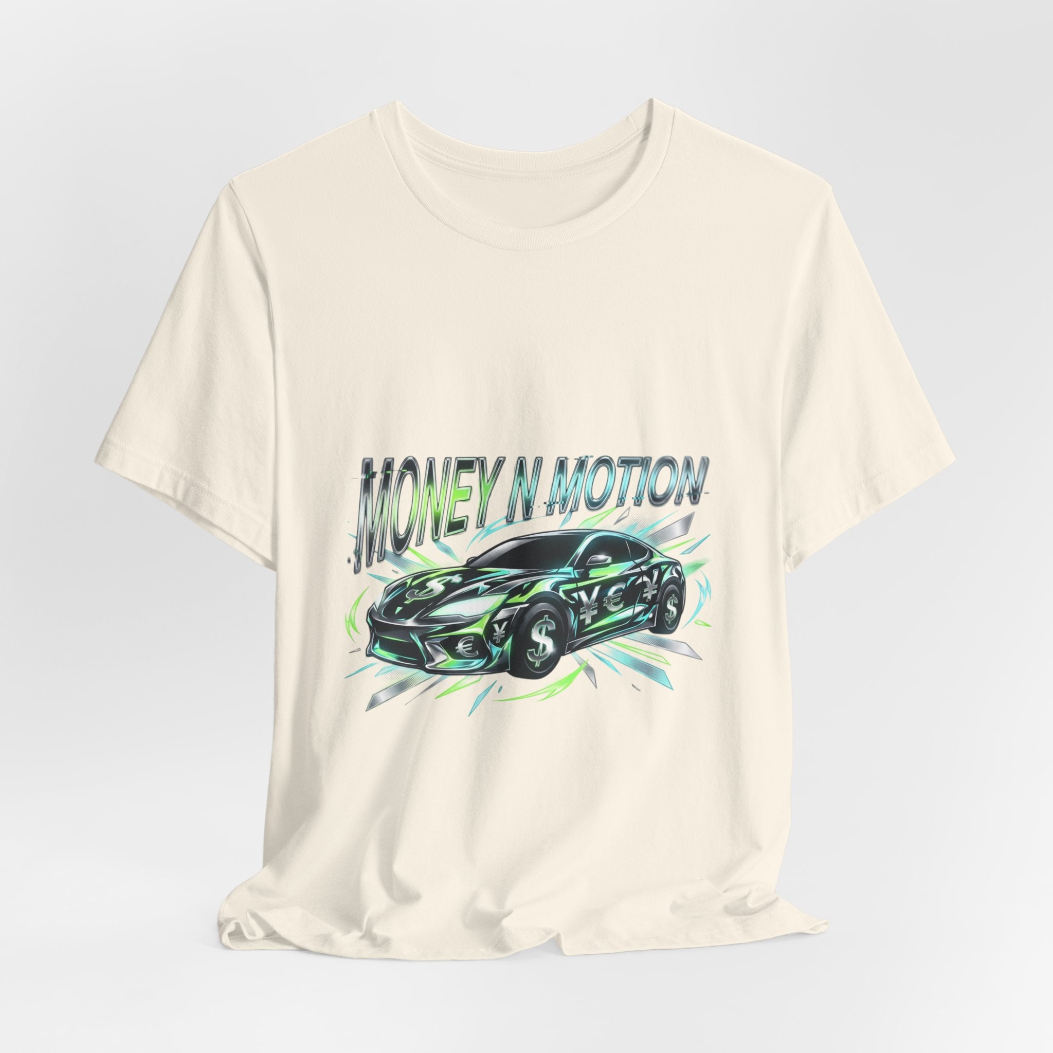 Money in Motion Tee | kinetic typography, melting letters, neon glitch