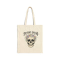 Stay Fierce Stay Kind Skull Tote | gothic wellness quote, metal font merch