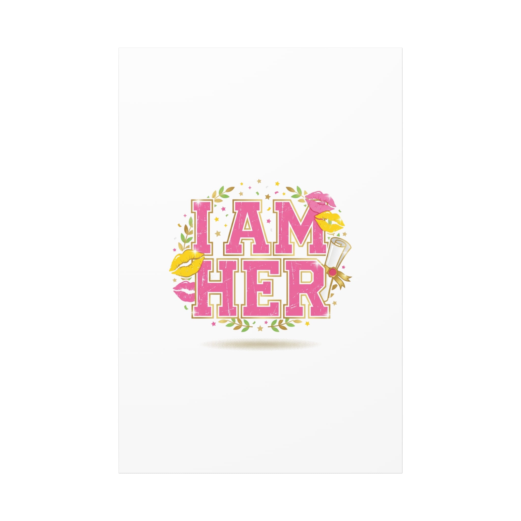 I AM HER Canvas | Varsity Crest, Retro Collegiate Style