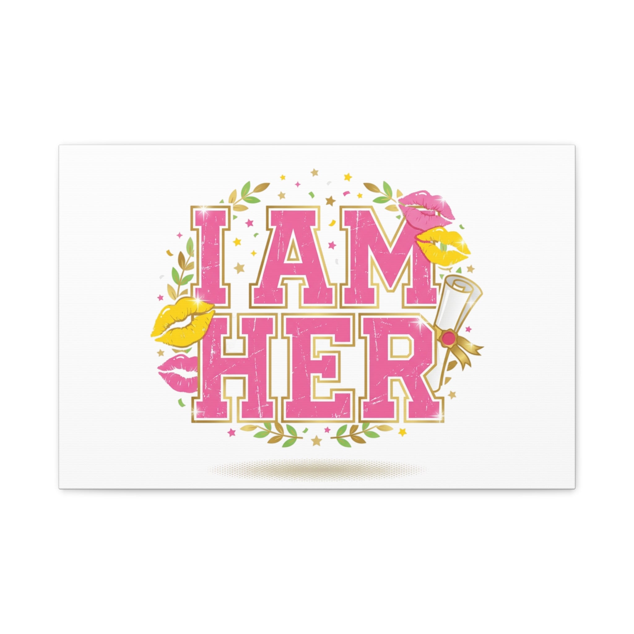 I AM HER Canvas | Varsity Crest, Retro Collegiate Style