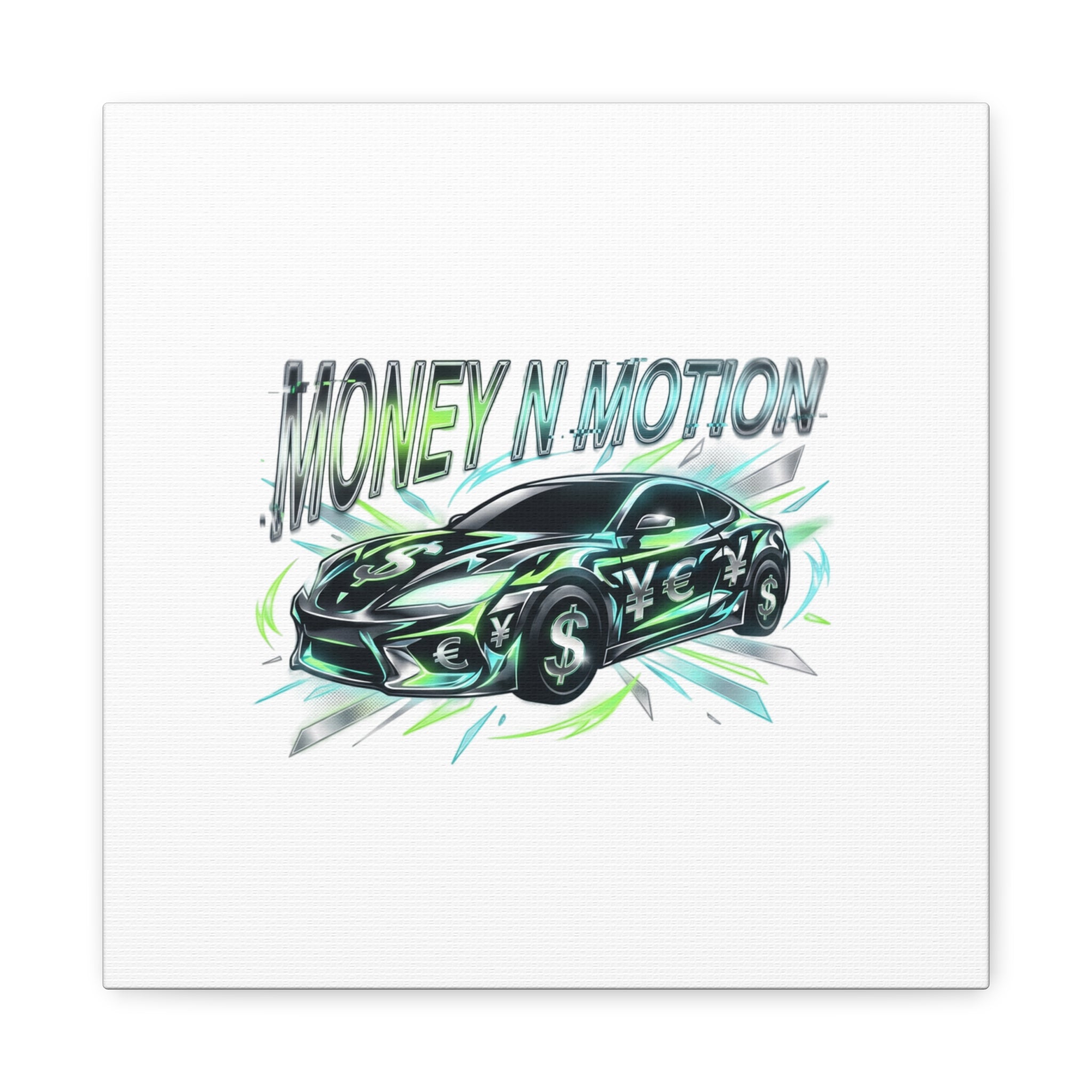 Money in Motion Canvas | Kinetic Typography, Melting Letters, Neon Car Art