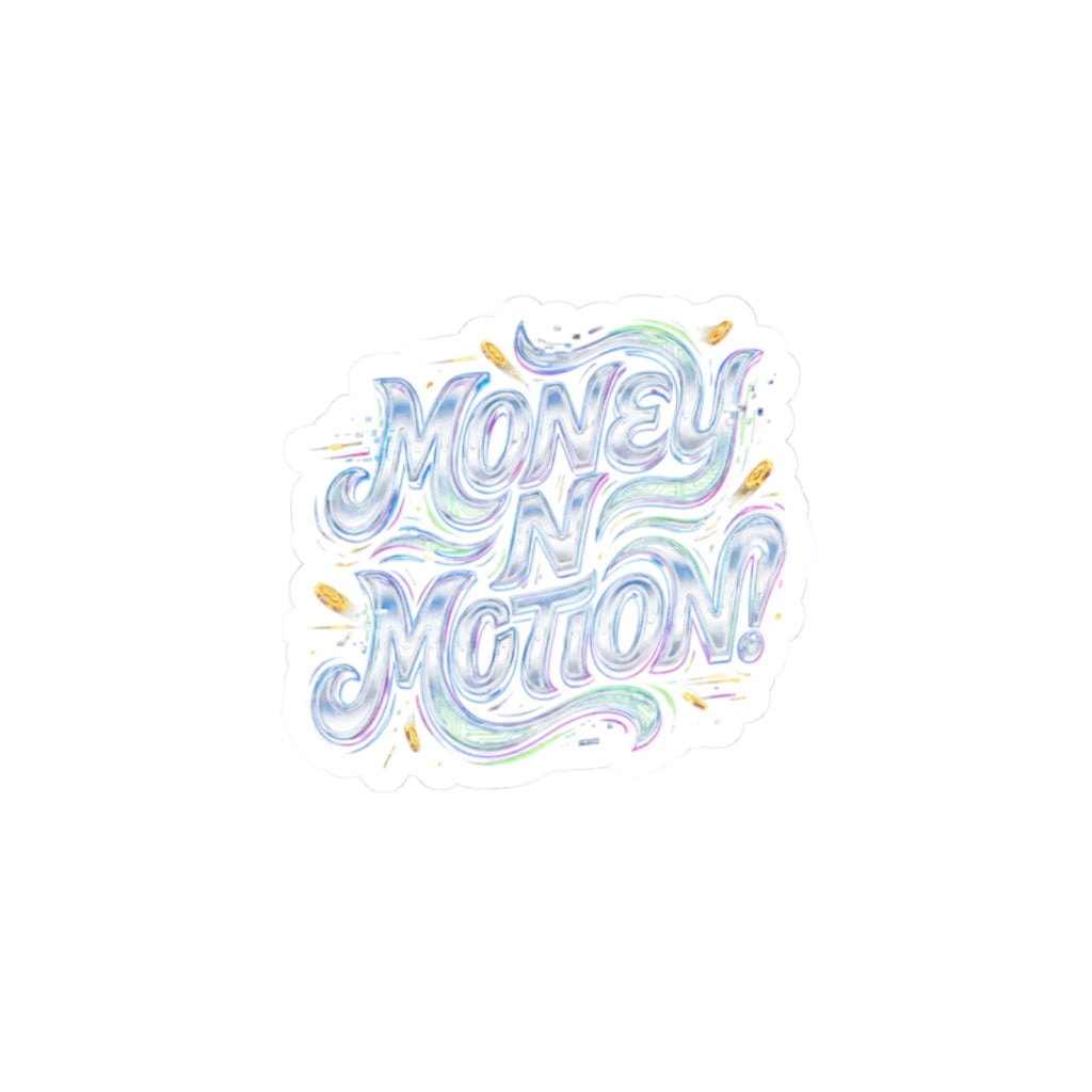 Money in Motion Sticker | kinetic typography, melting letters, neon chrome