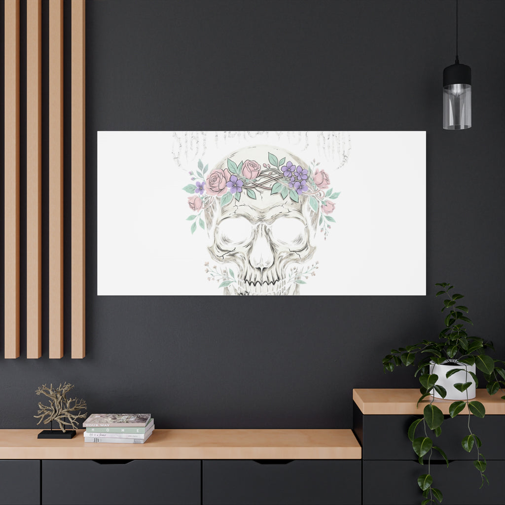 Stay Fierce Stay Kind Skull Canvas | Heavy Metal Wellness, gothic wellness quote