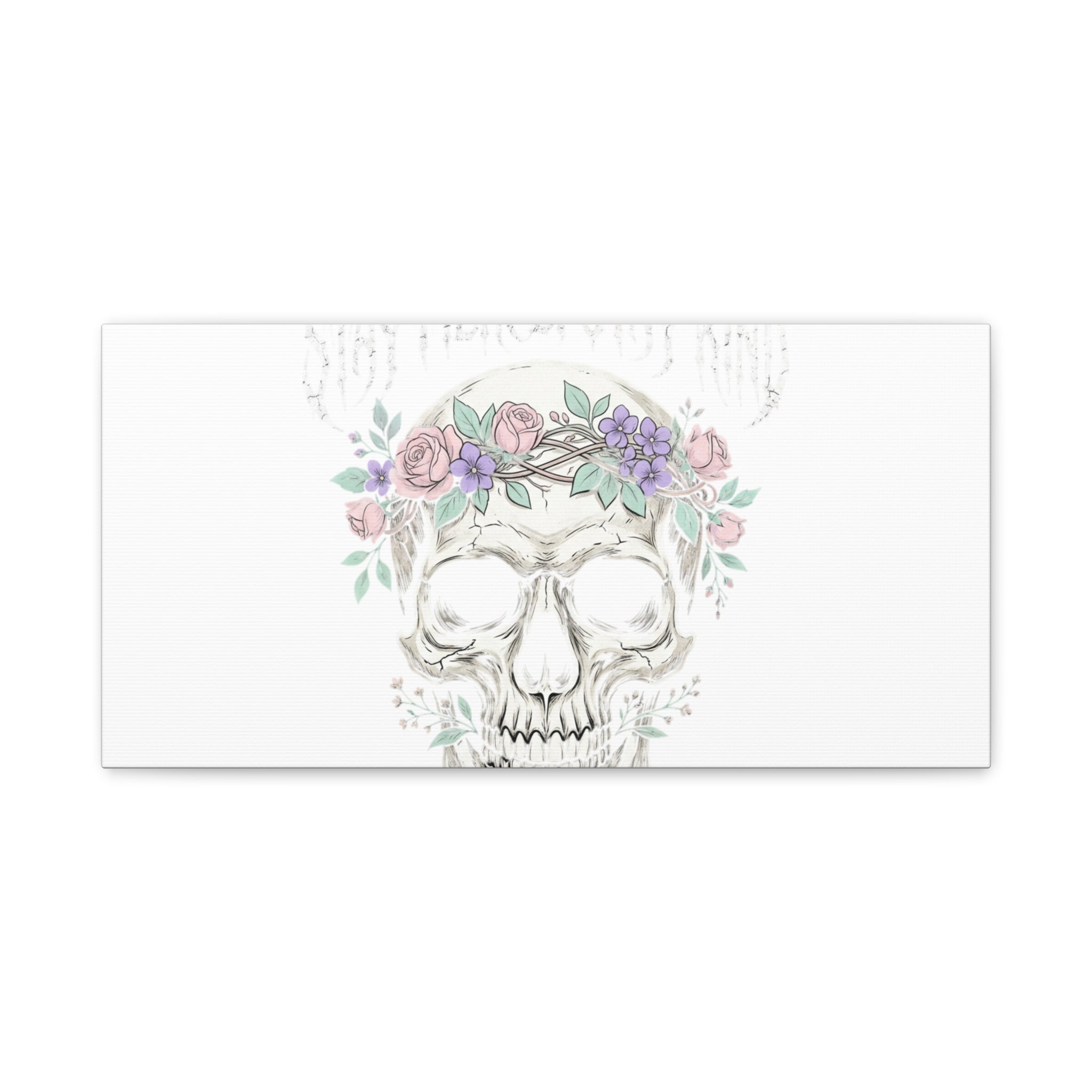Stay Fierce Stay Kind Skull Canvas | Heavy Metal Wellness, gothic wellness quote