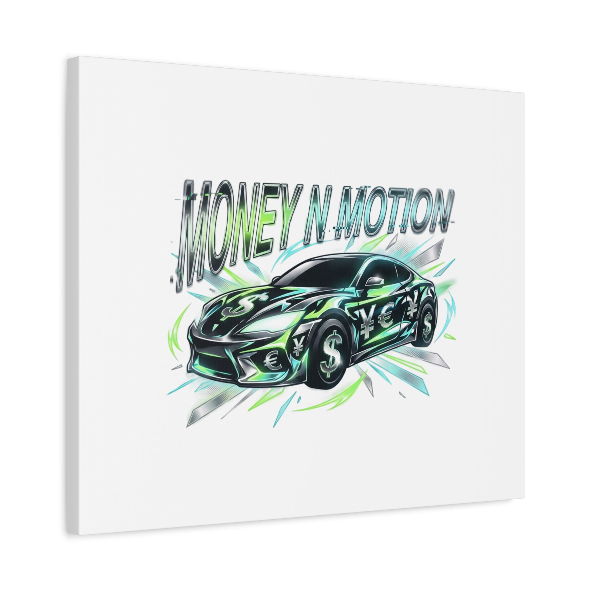 Money in Motion Canvas | Kinetic Typography, Melting Letters, Neon Car Art