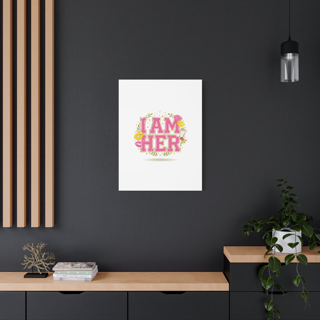 I AM HER Canvas | Varsity Crest, Retro Collegiate Style