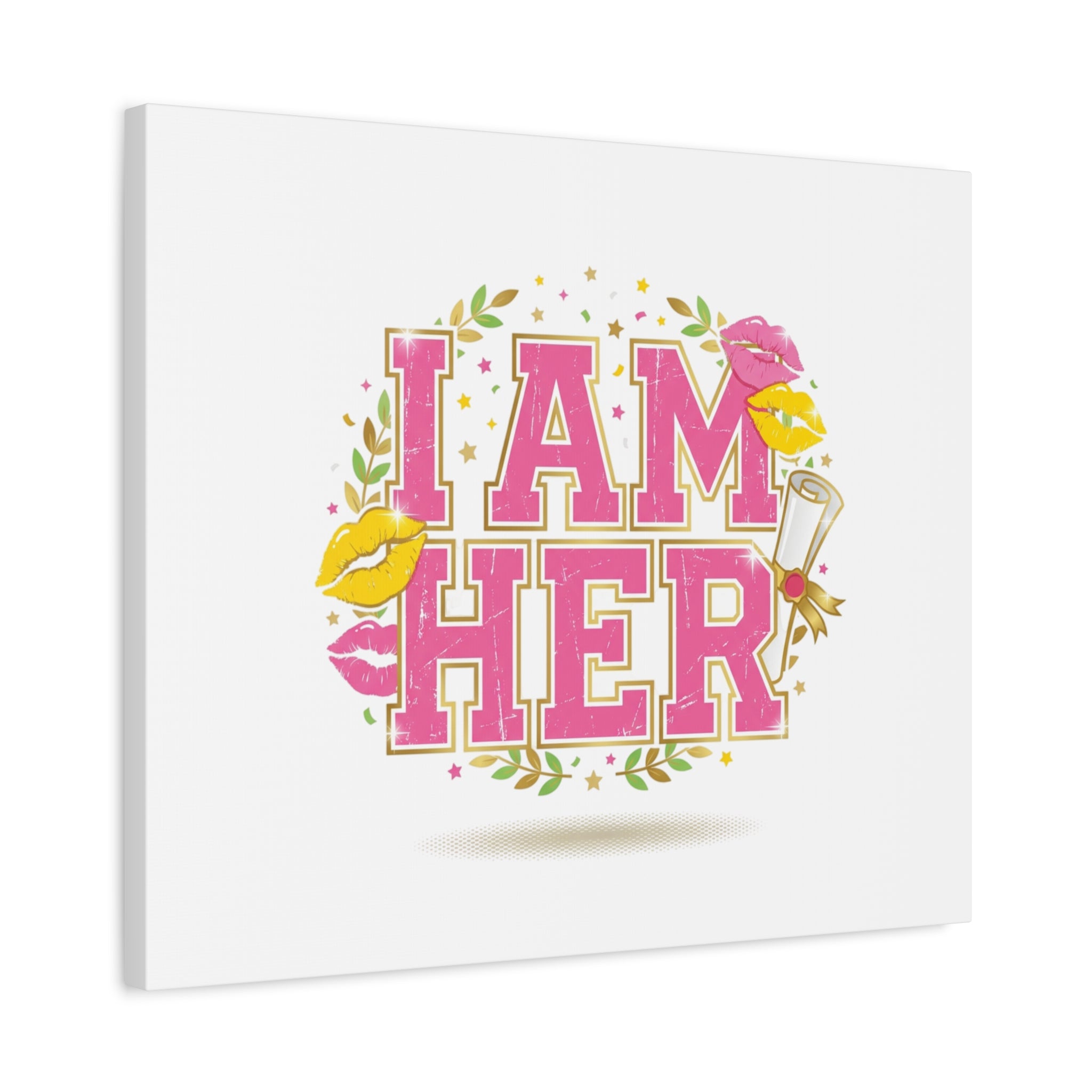 I AM HER Canvas | Varsity Crest, Retro Collegiate Style