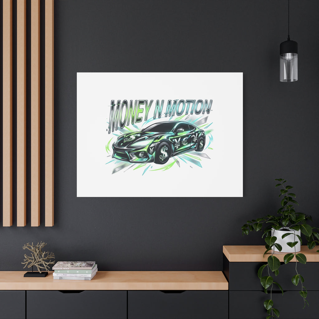 Money in Motion Canvas | Kinetic Typography, Melting Letters, Neon Car Art