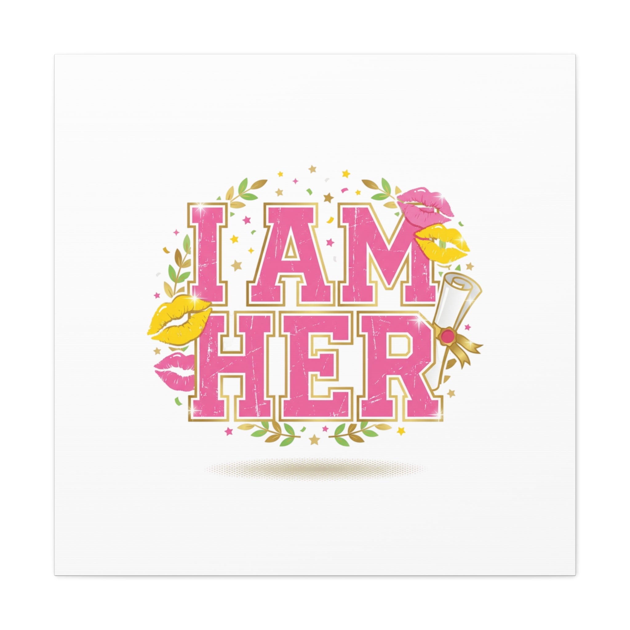 I AM HER Canvas | Varsity Crest, Retro Collegiate Style