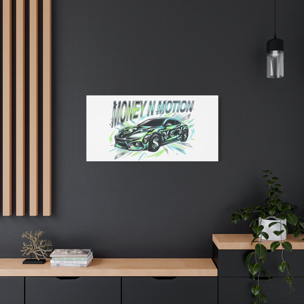 Money in Motion Canvas | Kinetic Typography, Melting Letters, Neon Car Art