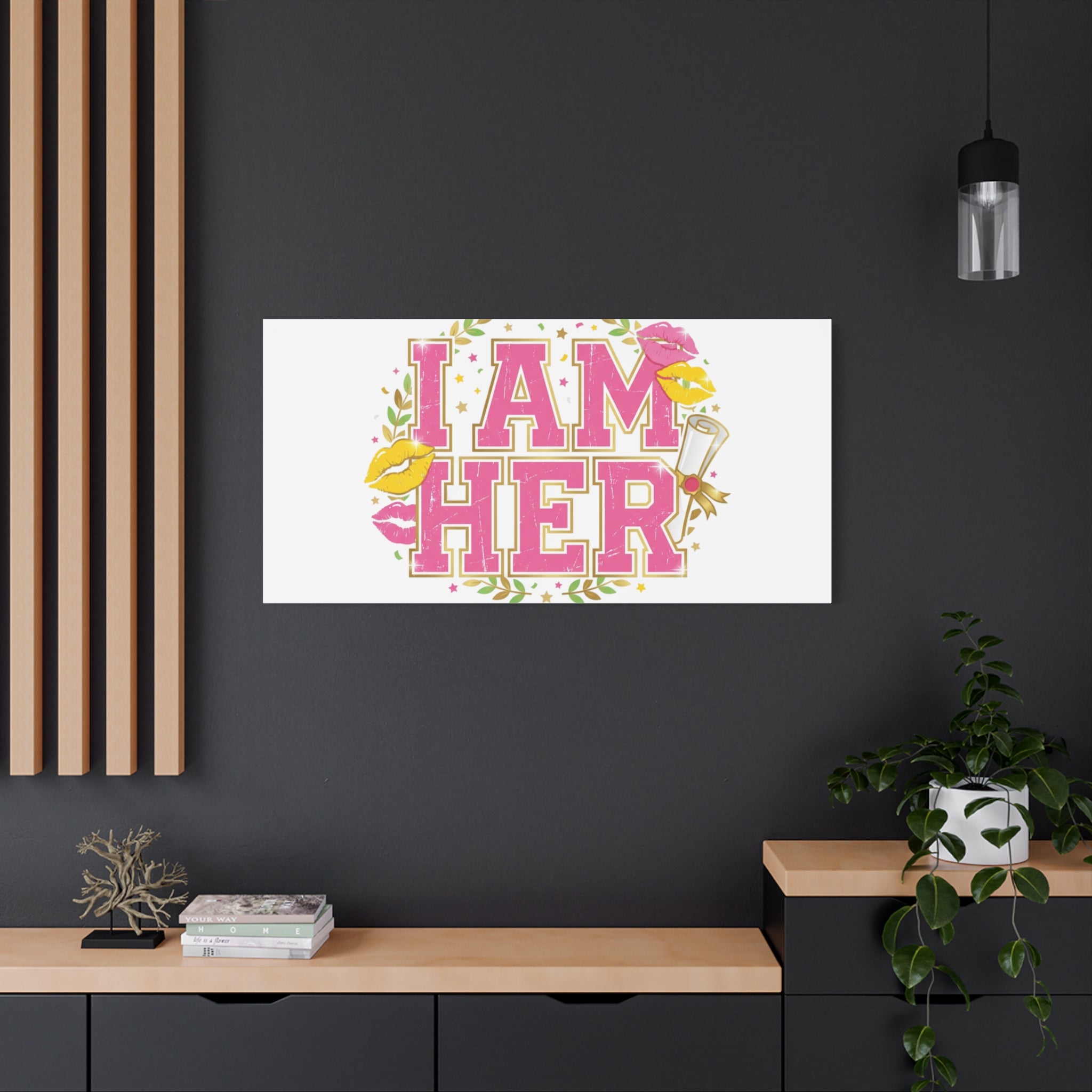 I AM HER Canvas | Varsity Crest, Retro Collegiate Style