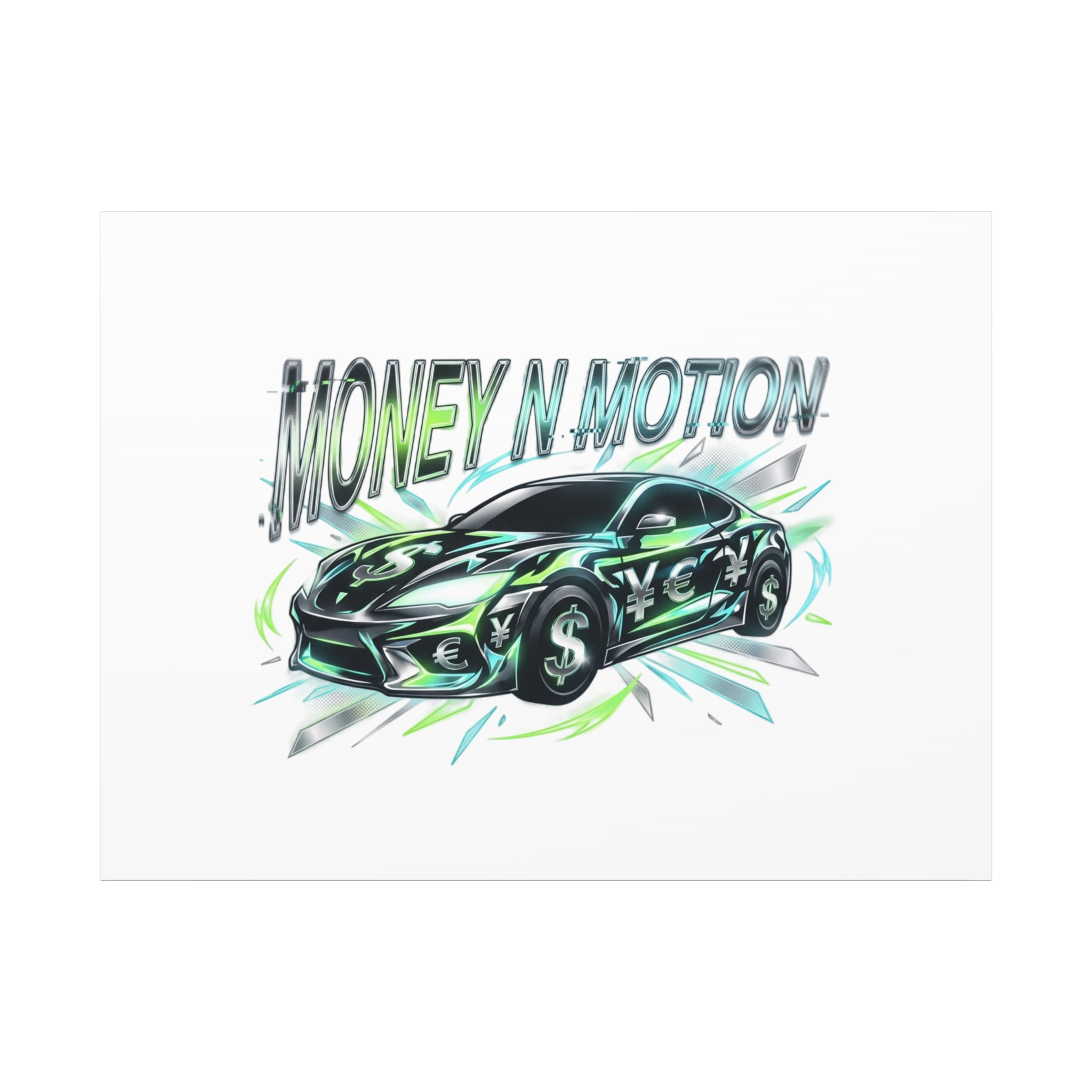 Money in Motion Canvas | Kinetic Typography, Melting Letters, Neon Car Art