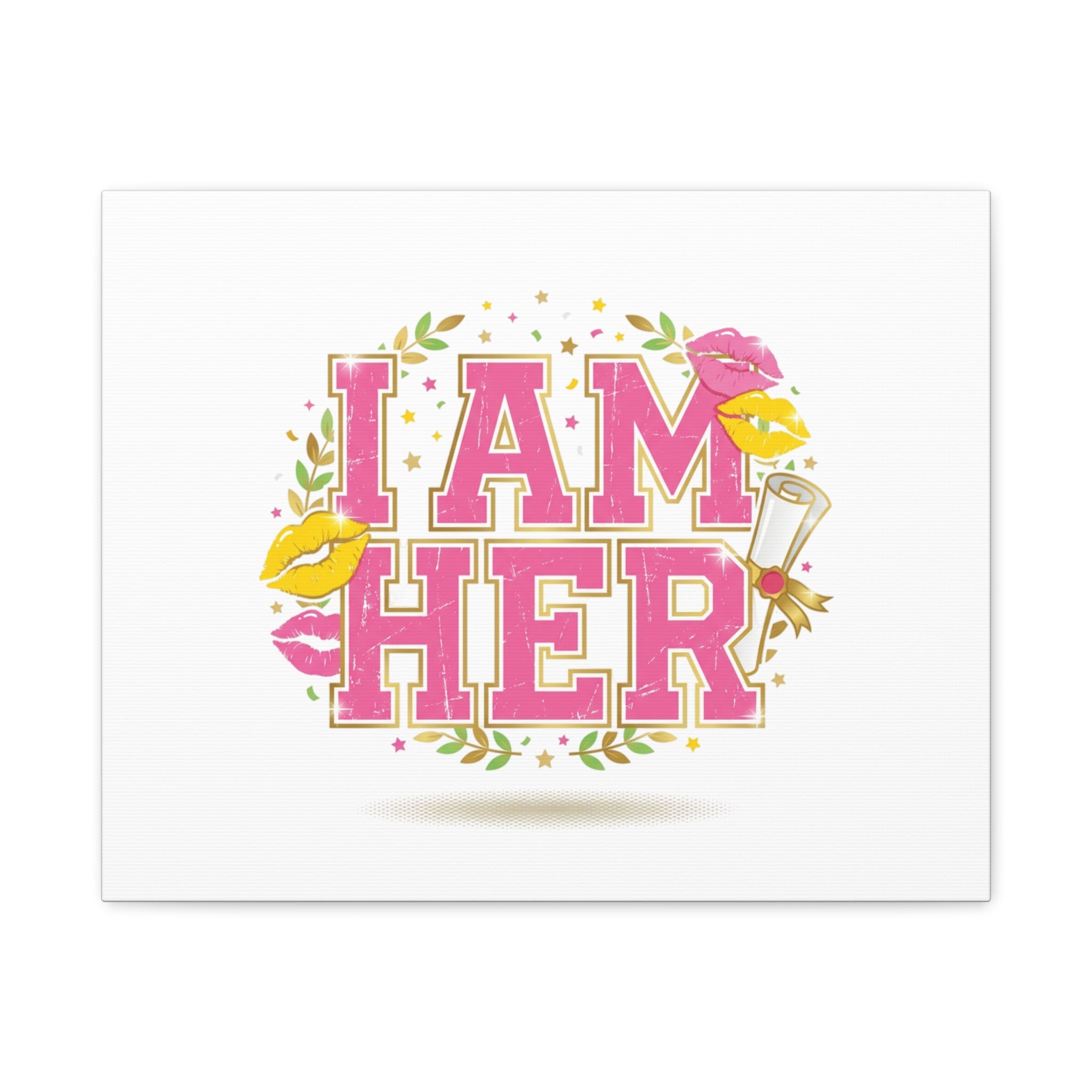 I AM HER Canvas | Varsity Crest, Retro Collegiate Style
