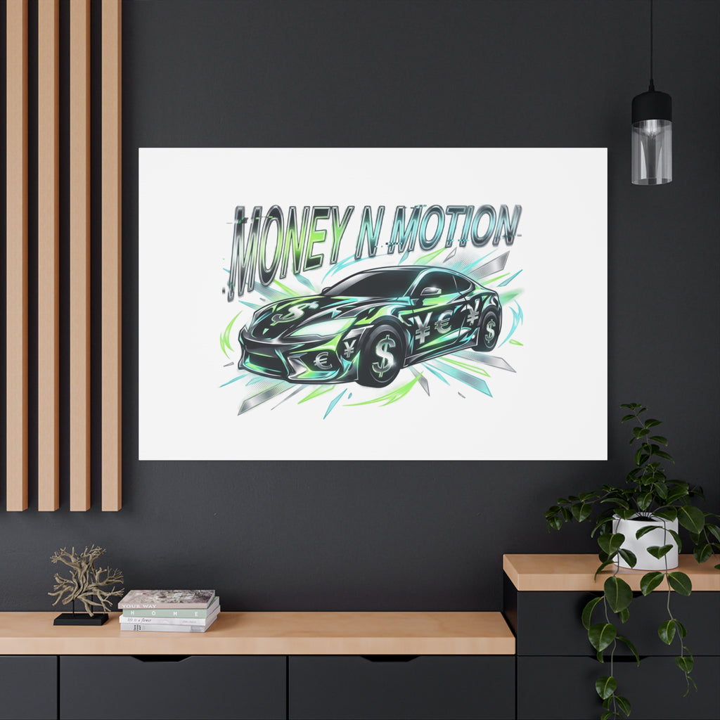 Money in Motion Canvas | Kinetic Typography, Melting Letters, Neon Car Art