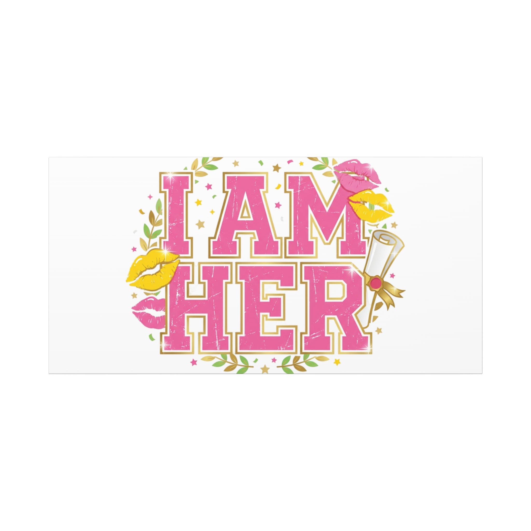 I AM HER Canvas | Varsity Crest, Retro Collegiate Style