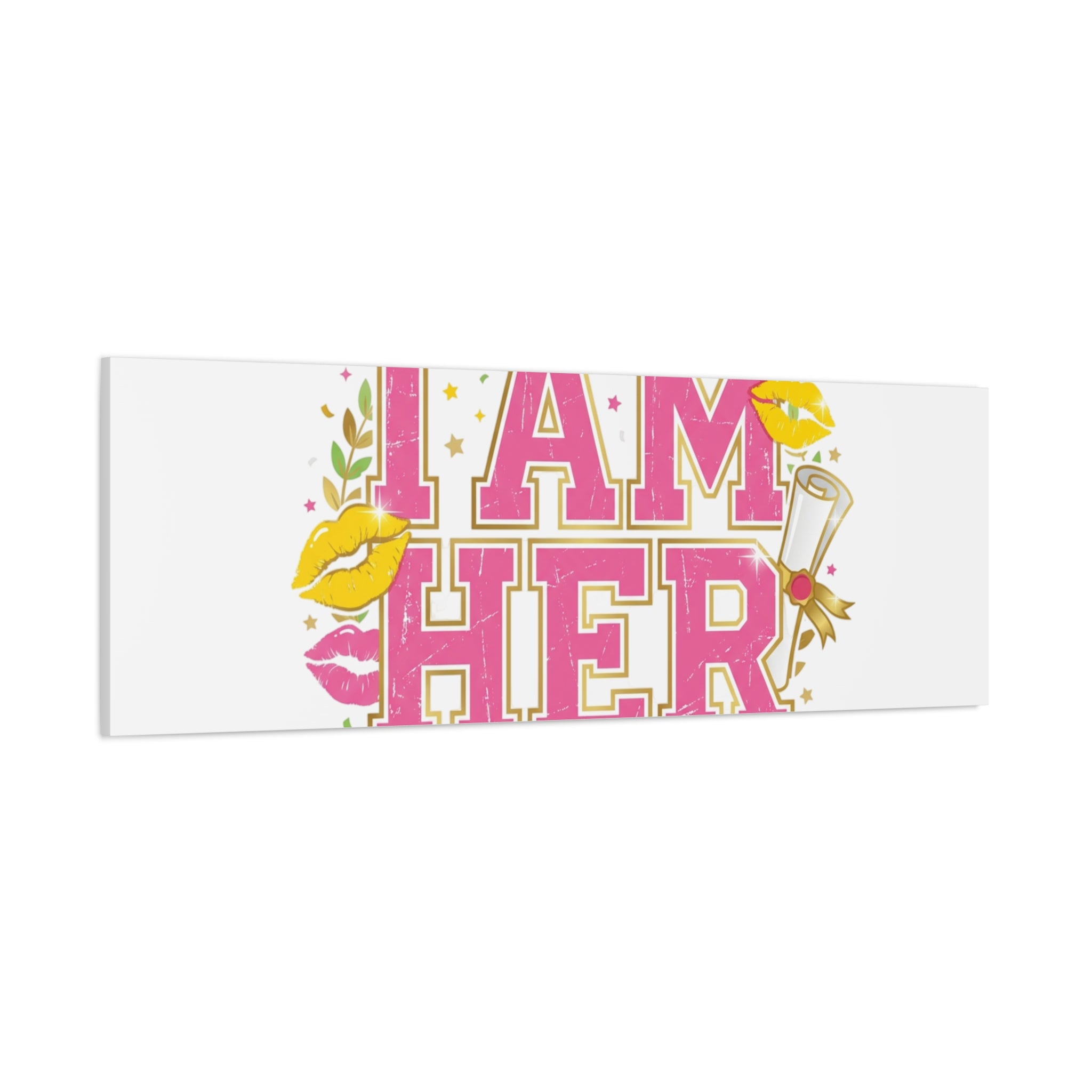 I AM HER Canvas | Varsity Crest, Retro Collegiate Style