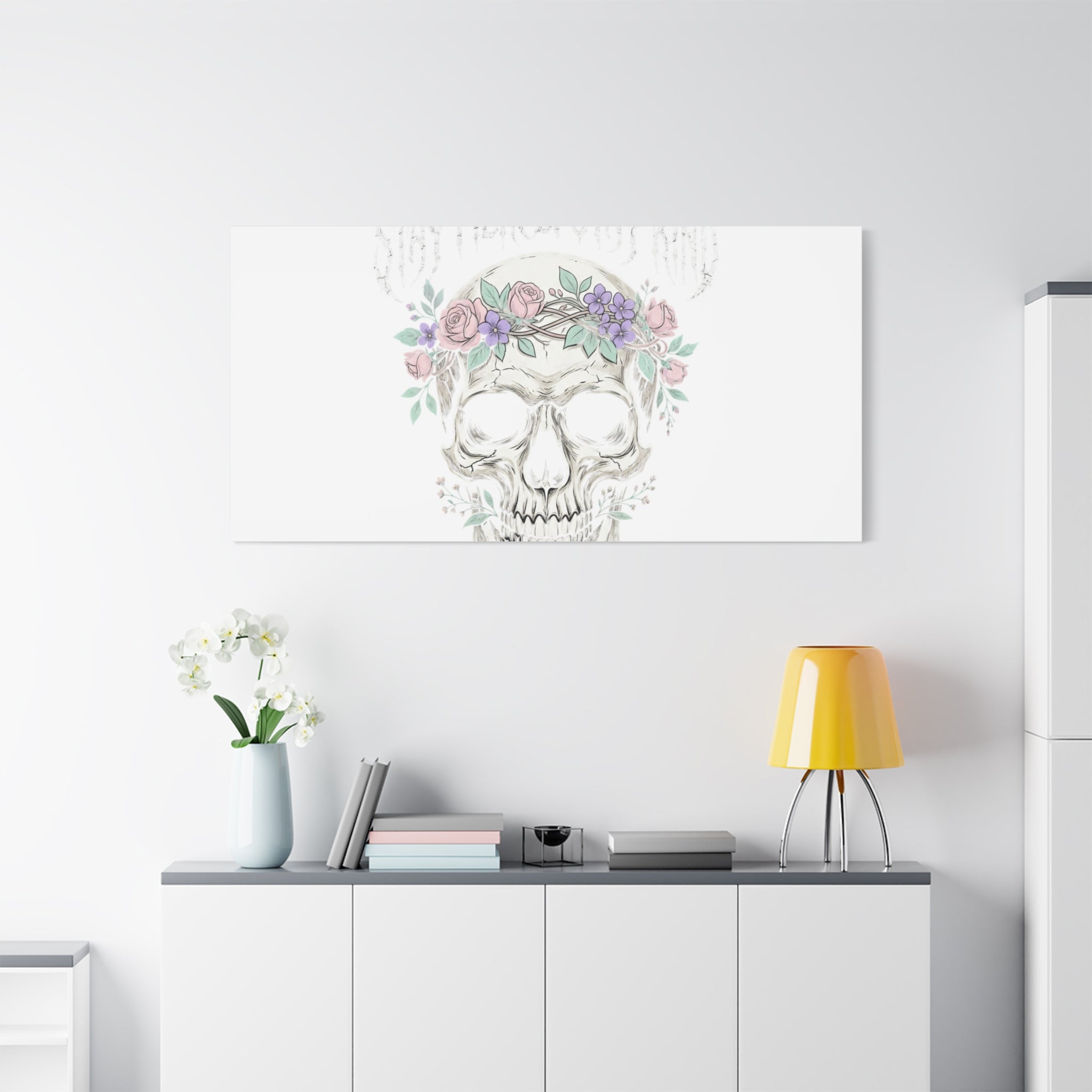 Stay Fierce Stay Kind Skull Canvas | Heavy Metal Wellness, gothic wellness quote