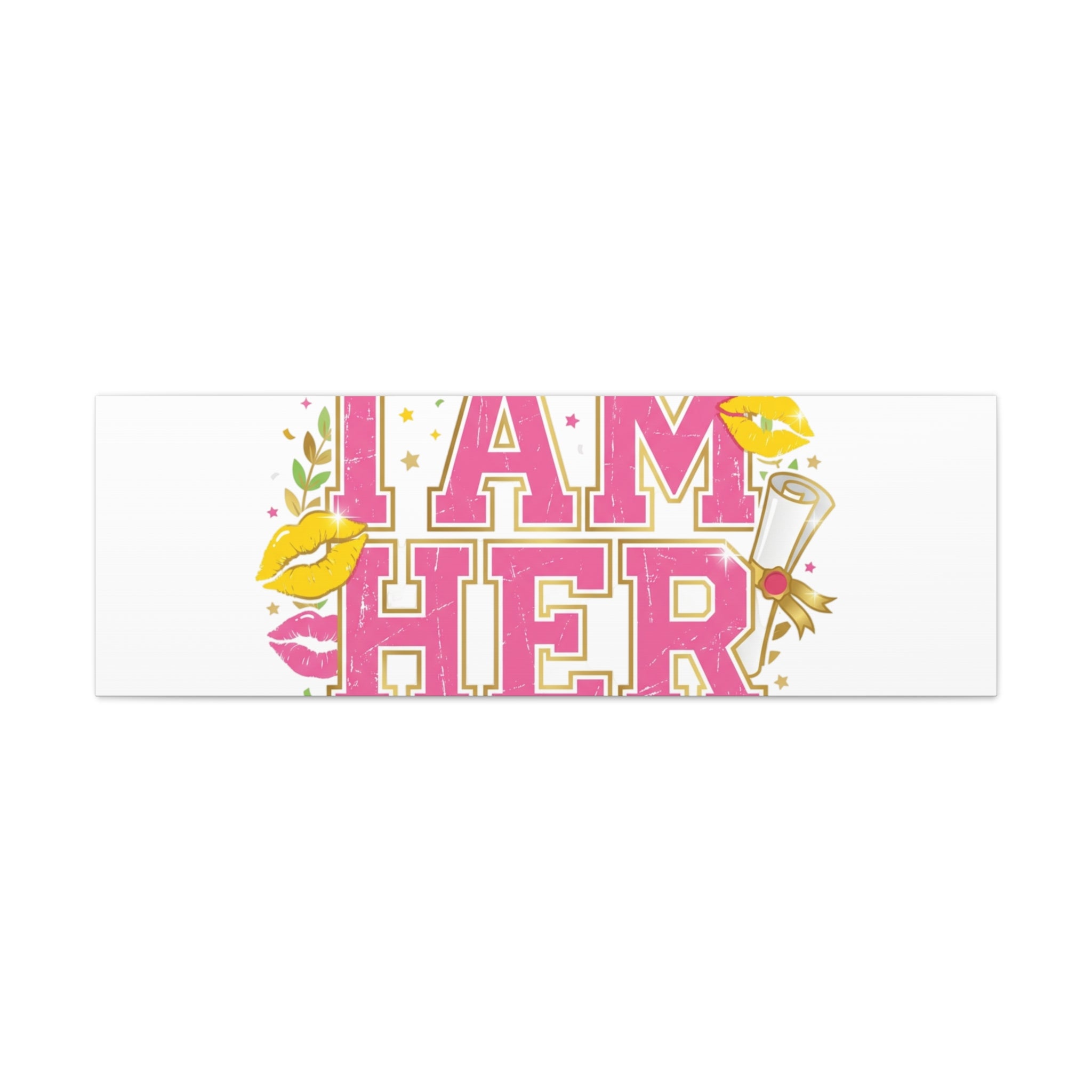 I AM HER Canvas | Varsity Crest, Retro Collegiate Style