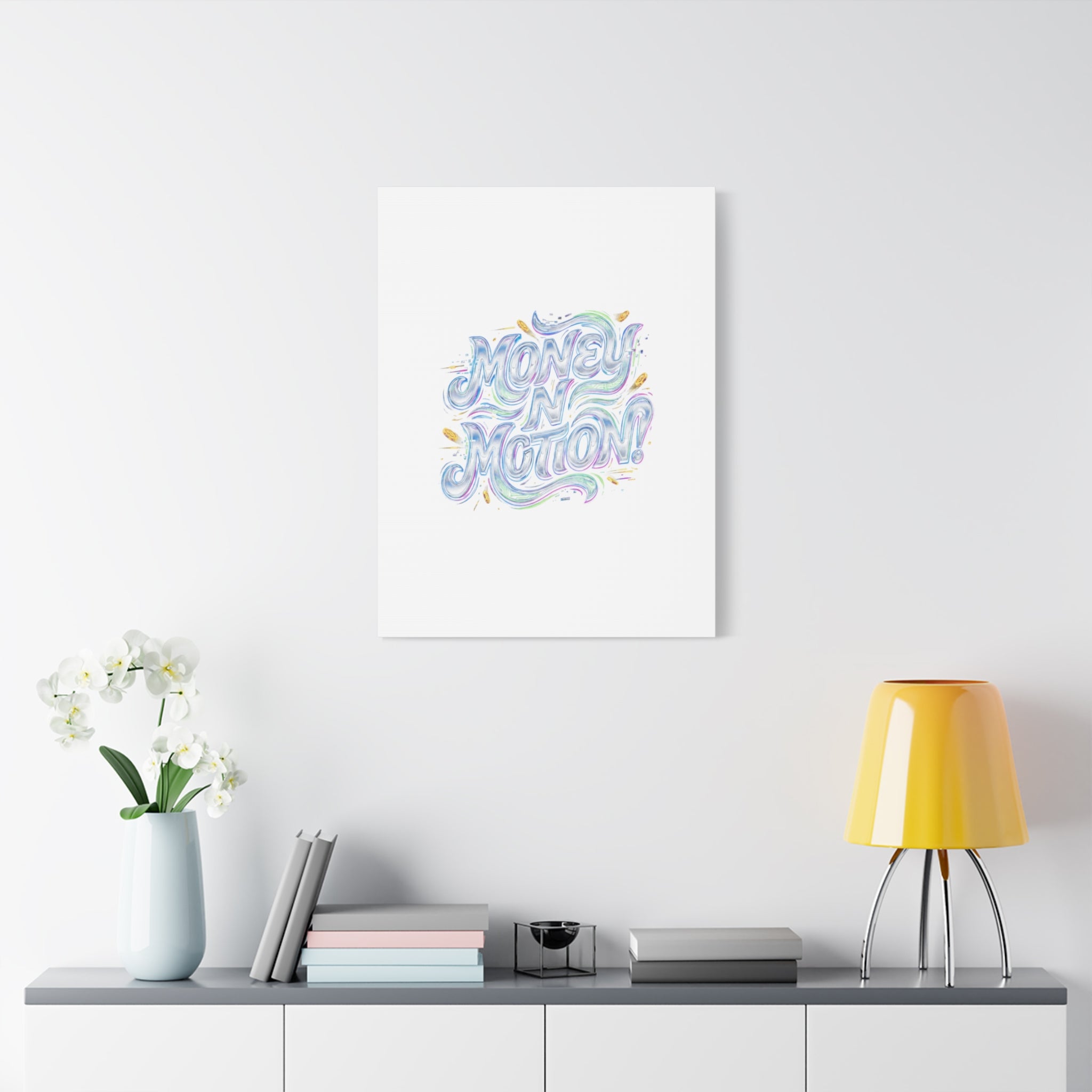 Money N Motion Canvas | psychedelic typography, melting letters poster