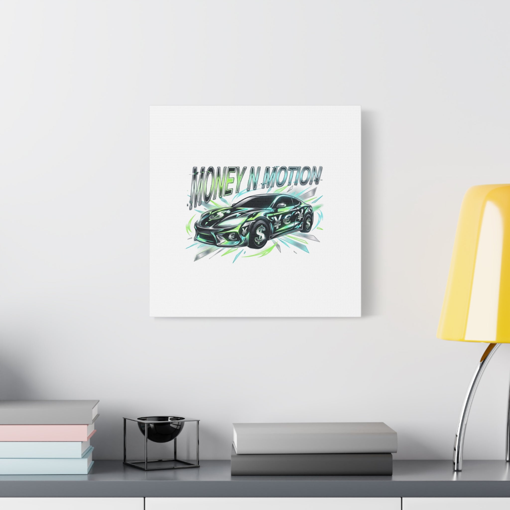 Money in Motion Canvas | Kinetic Typography, Melting Letters, Neon Car Art