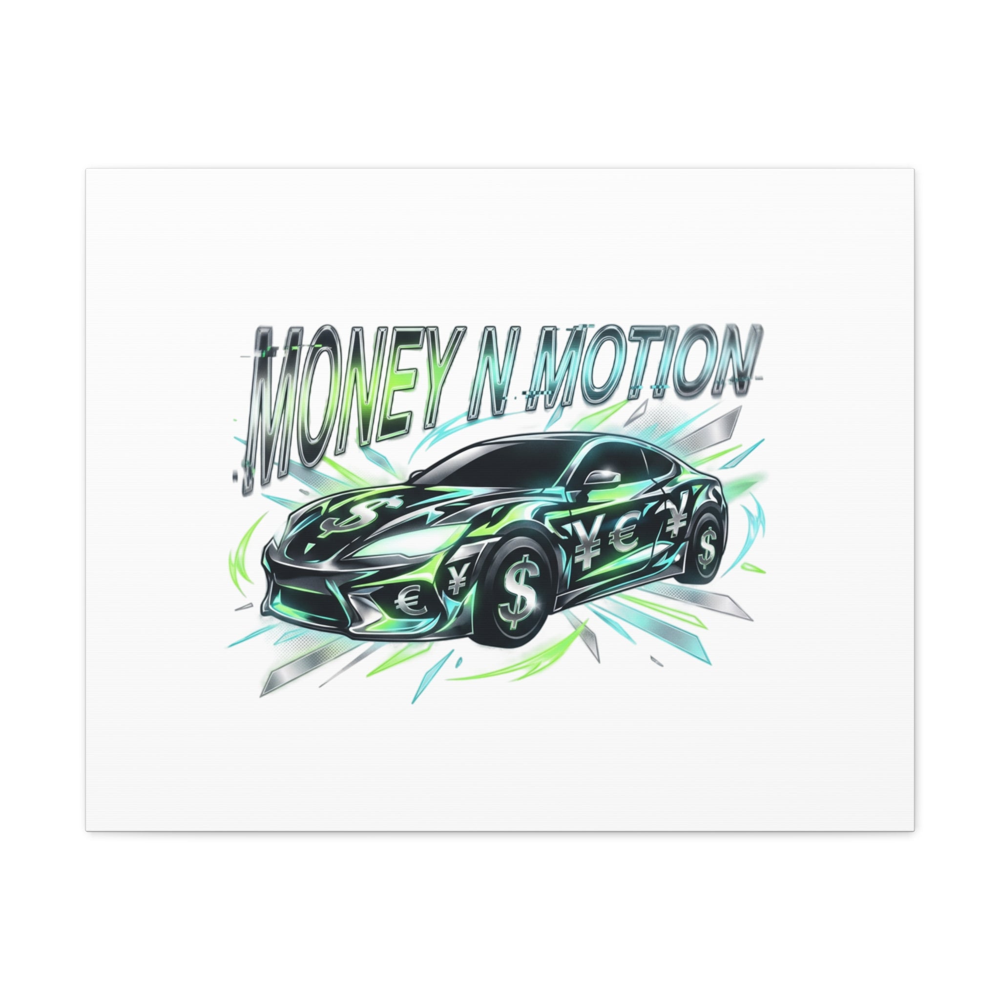 Money in Motion Canvas | Kinetic Typography, Melting Letters, Neon Car Art