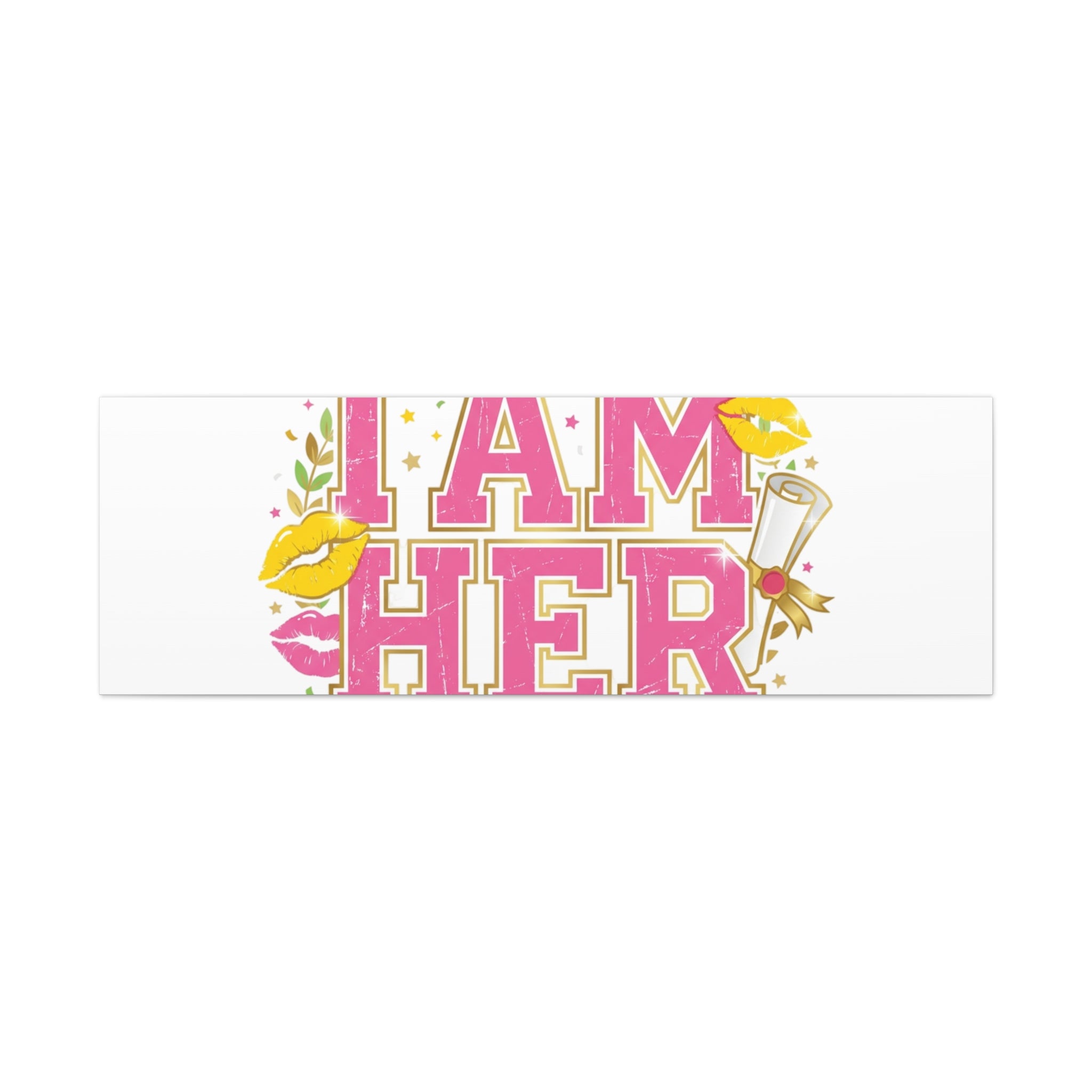 I AM HER Canvas | Varsity Crest, Retro Collegiate Style