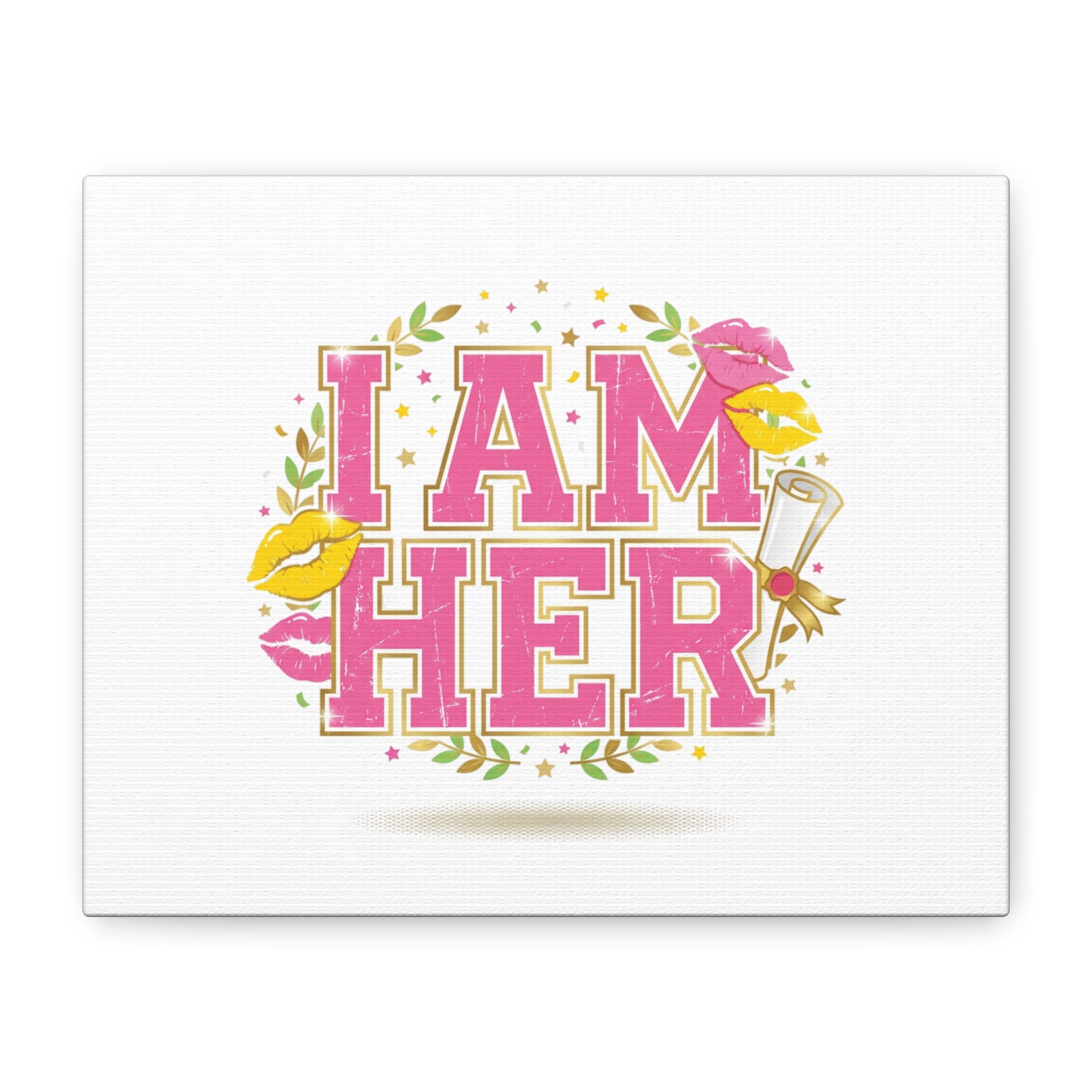 I AM HER Canvas | Varsity Crest, Retro Collegiate Style