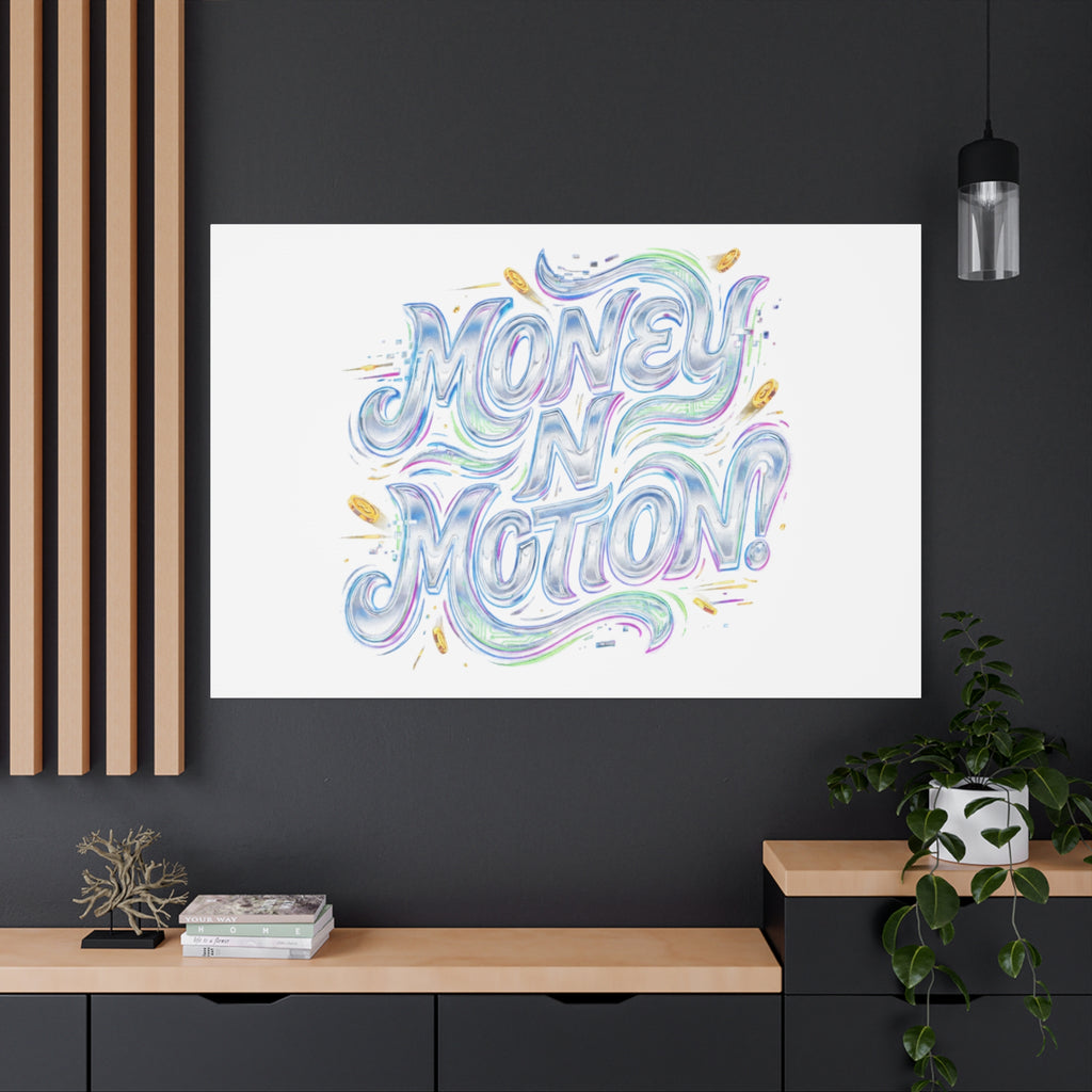 Money N Motion Canvas | psychedelic typography, melting letters poster