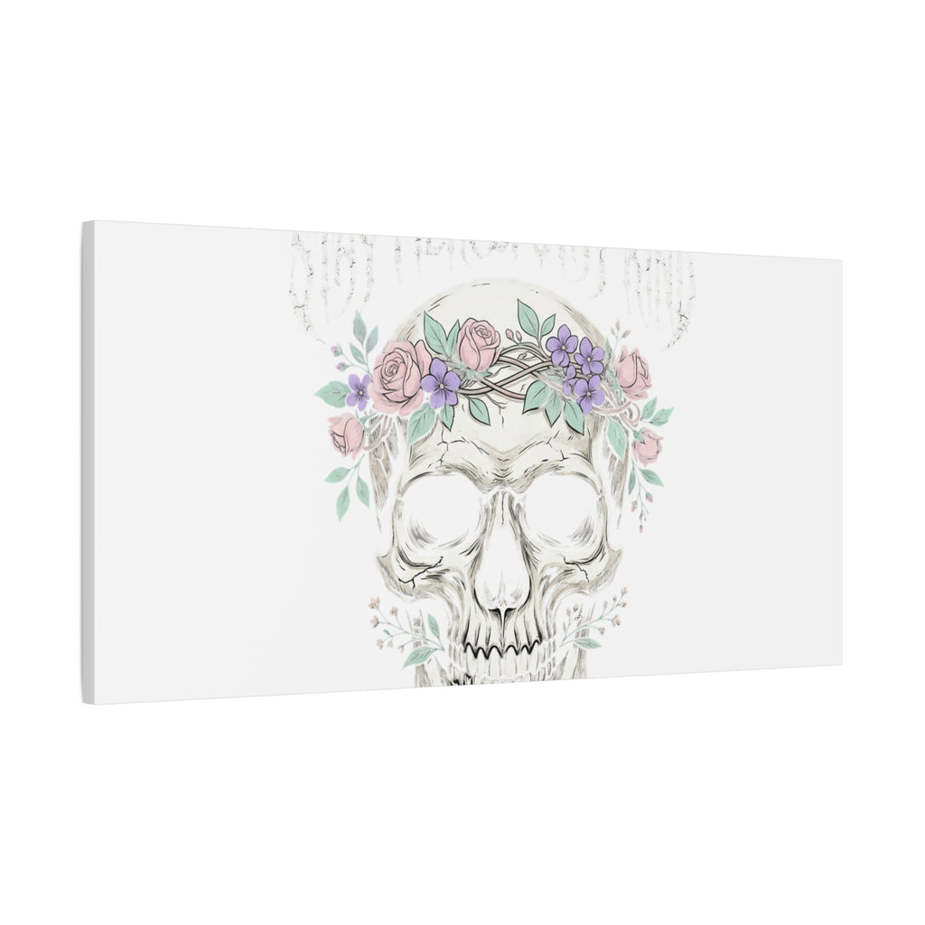 Stay Fierce Stay Kind Skull Canvas | Heavy Metal Wellness, gothic wellness quote