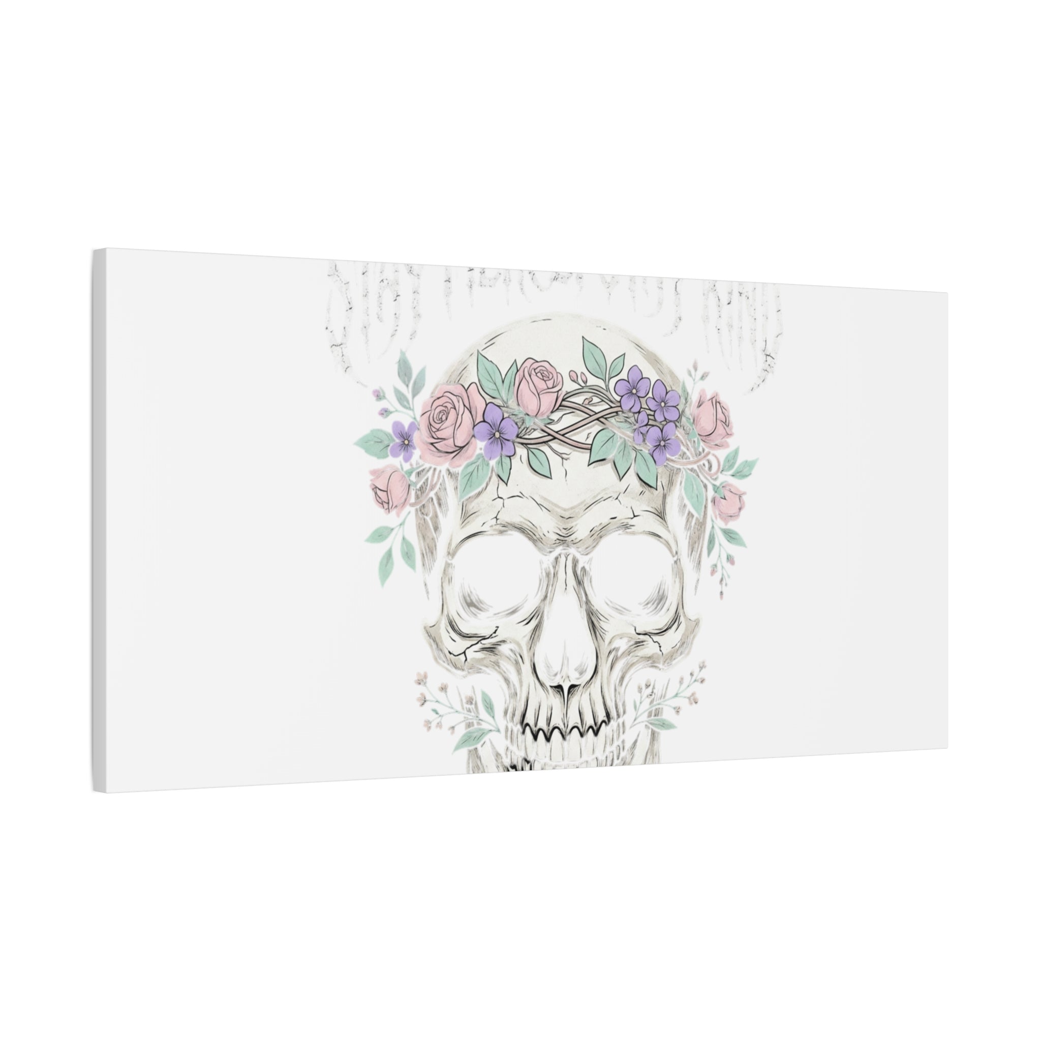 Stay Fierce Stay Kind Skull Canvas | Heavy Metal Wellness, gothic wellness quote