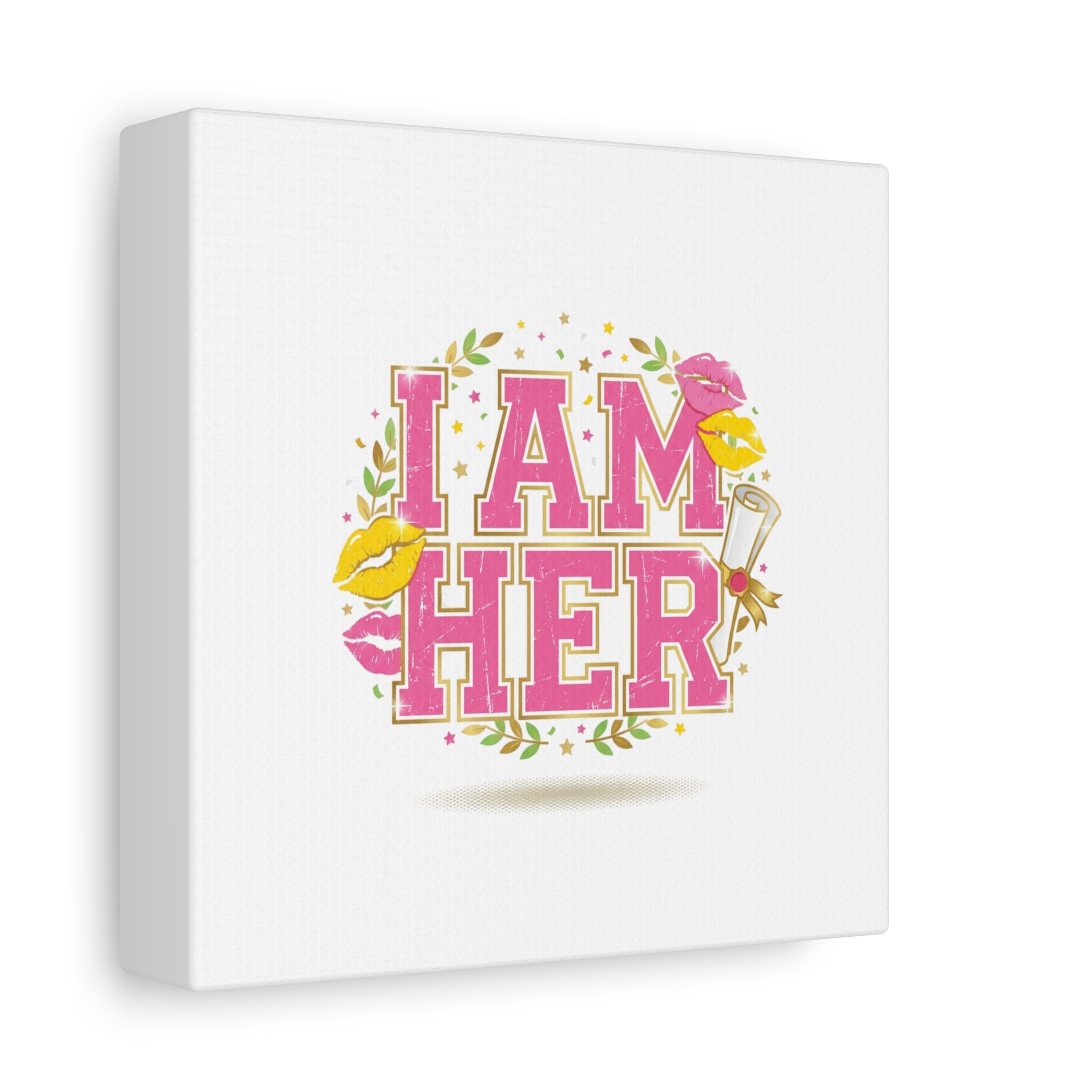 I AM HER Canvas | Varsity Crest, Retro Collegiate Style