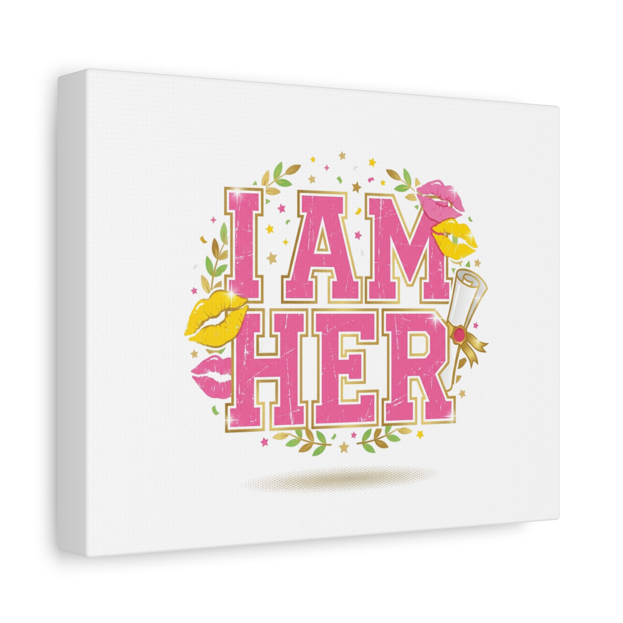 I AM HER Canvas | Varsity Crest, Retro Collegiate Style