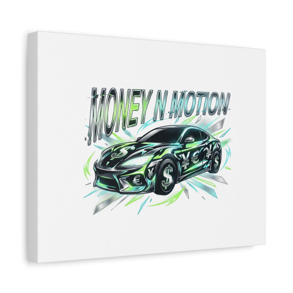 Money in Motion Canvas | Kinetic Typography, Melting Letters, Neon Car Art
