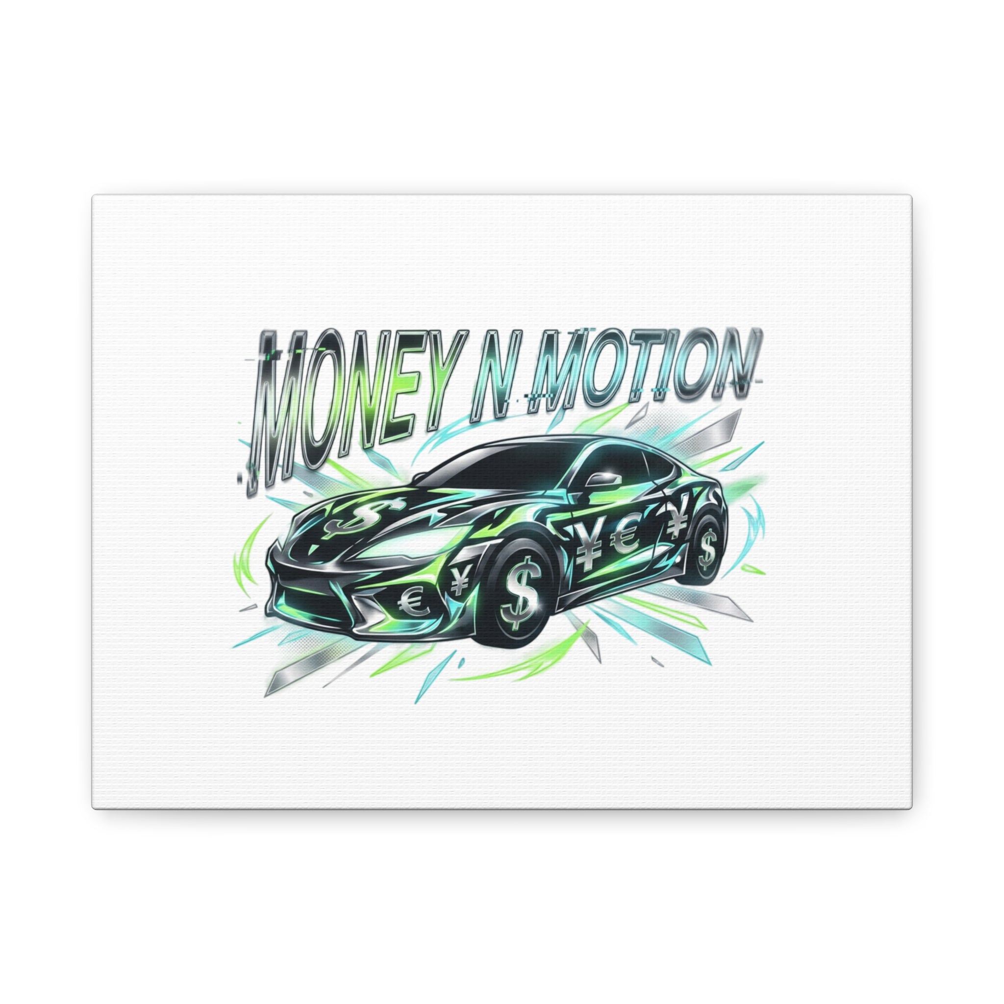 Money in Motion Canvas | Kinetic Typography, Melting Letters, Neon Car Art