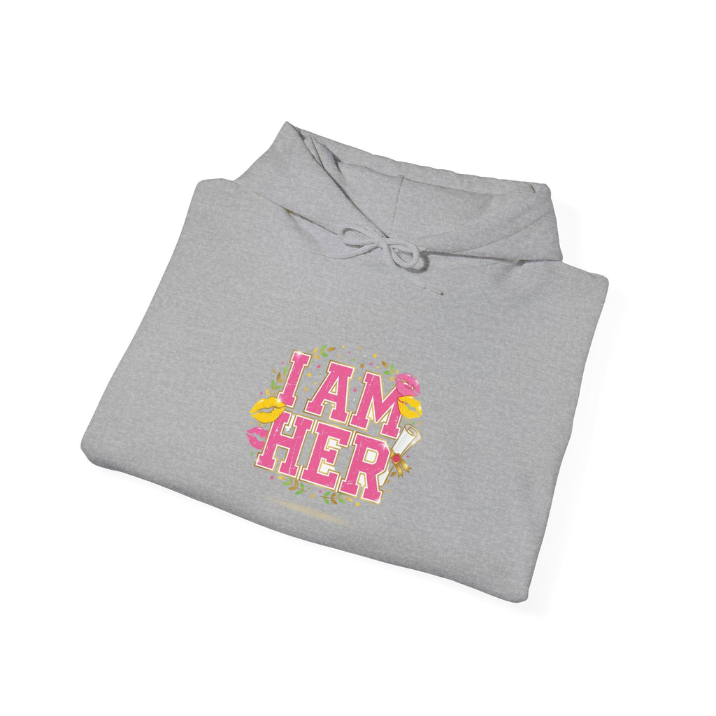 I AM HER crest Hoodie | vintage year sweatshirt, 'Unc' status apparel
