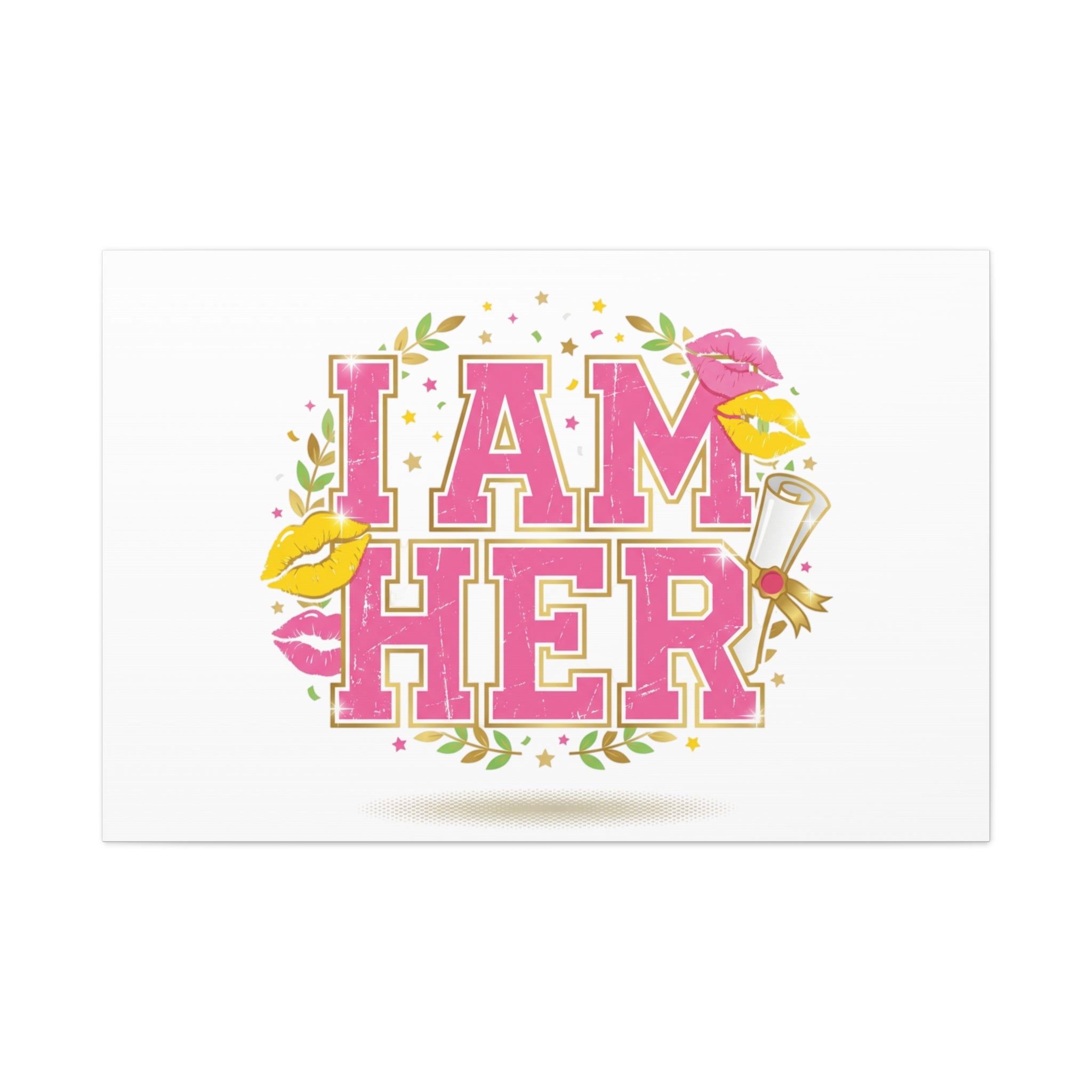 I AM HER Canvas | Varsity Crest, Retro Collegiate Style