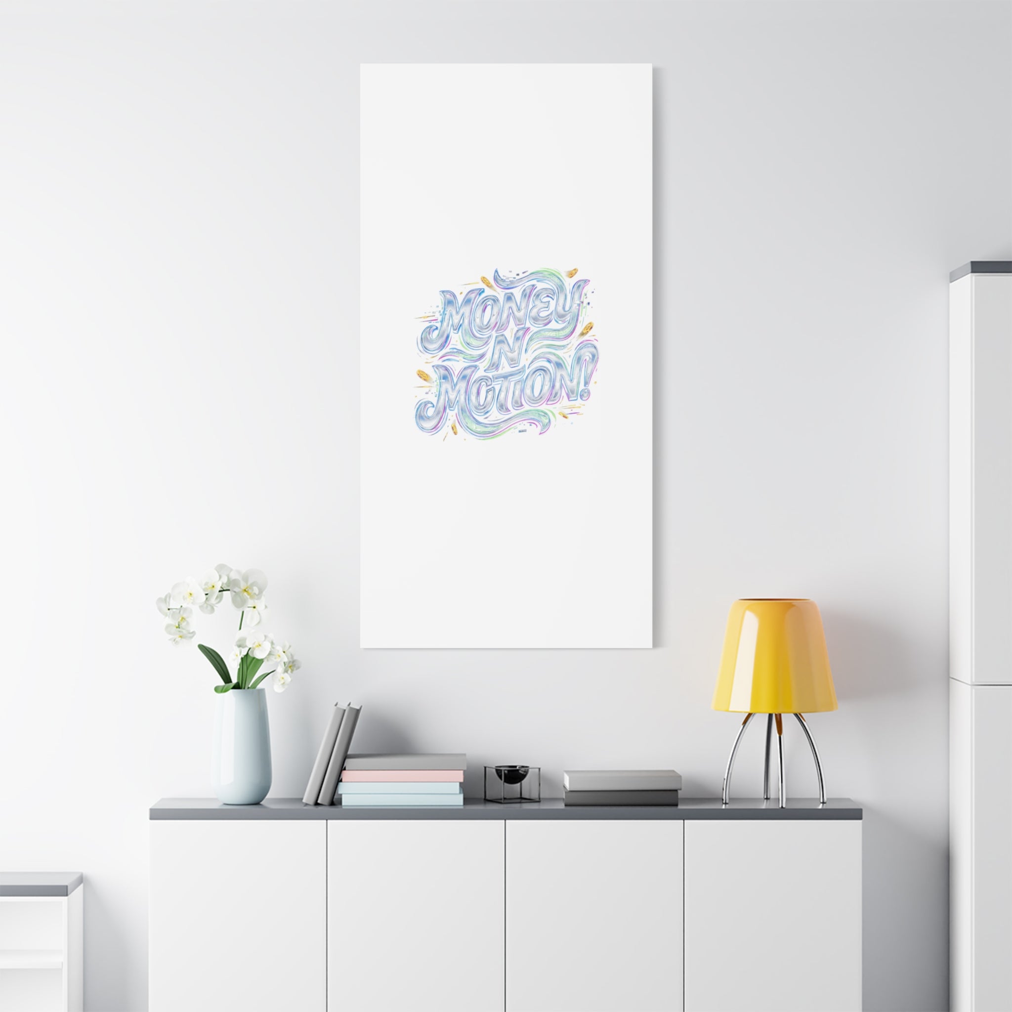 Money N Motion Canvas | psychedelic typography, melting letters poster