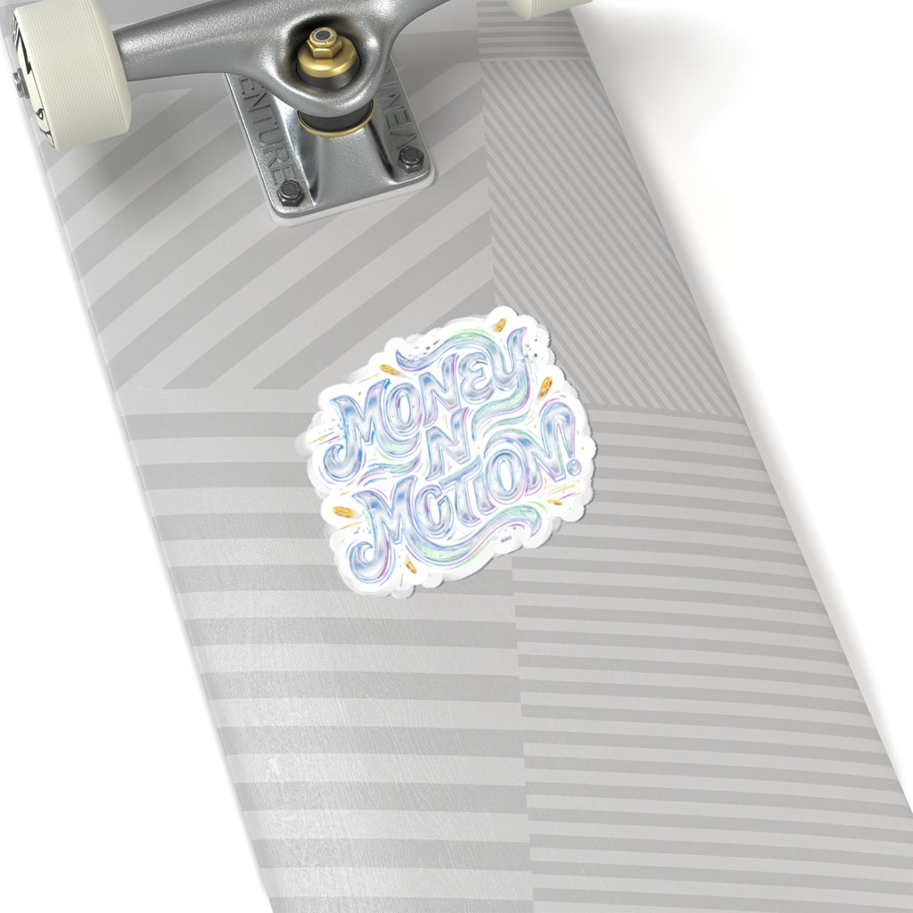 Money in Motion Sticker | kinetic typography, melting letters, neon chrome