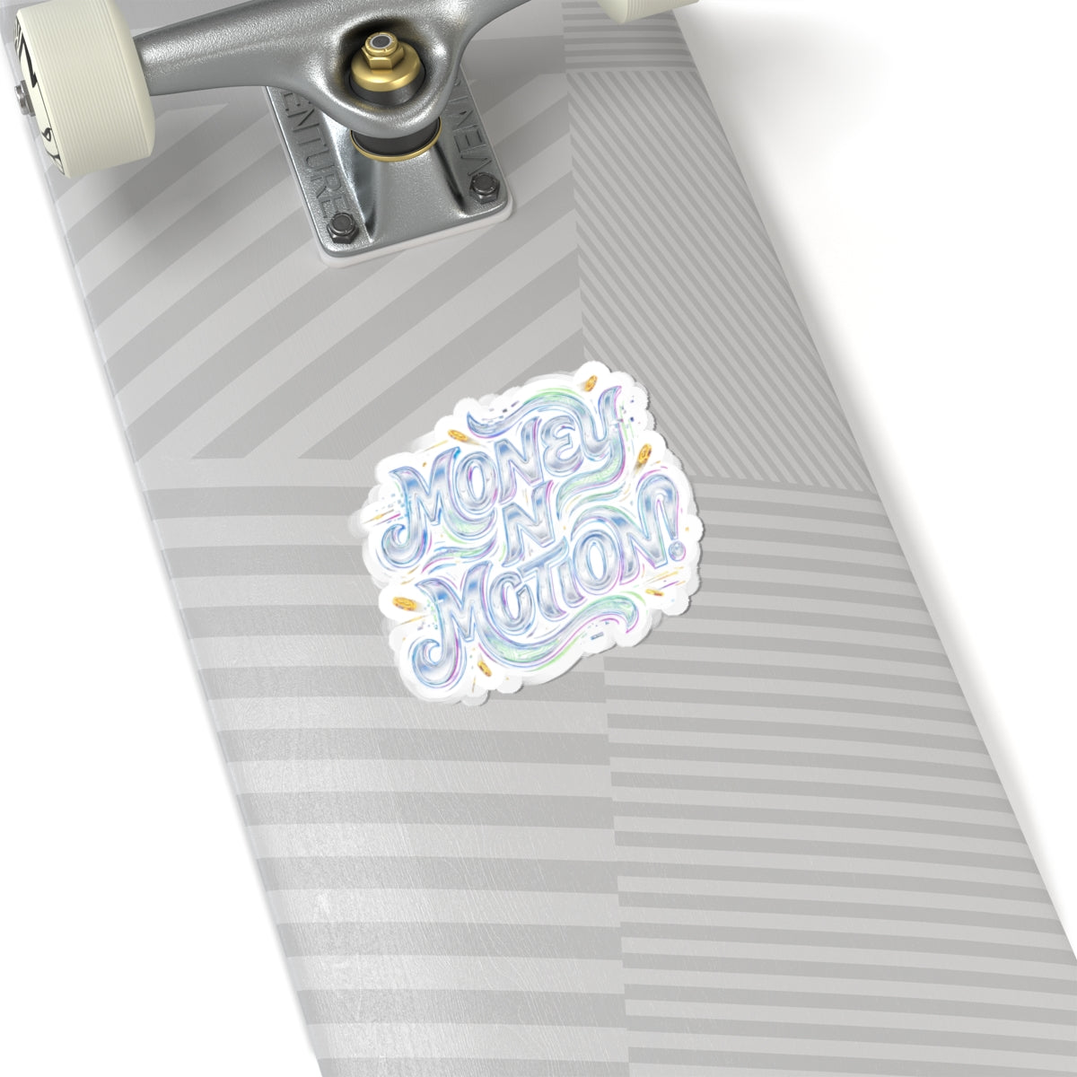 Money in Motion Sticker | kinetic typography, melting letters, neon chrome