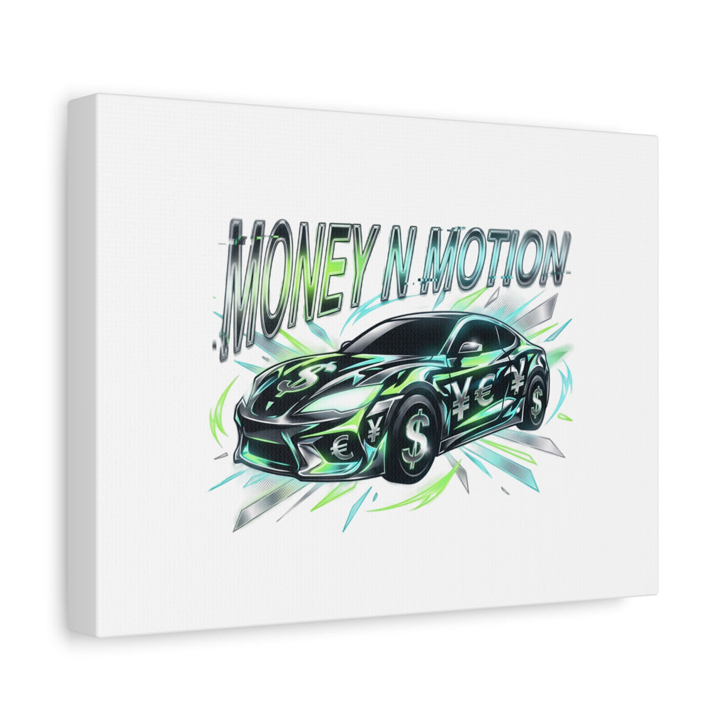 Money in Motion Canvas | Kinetic Typography, Melting Letters, Neon Car Art