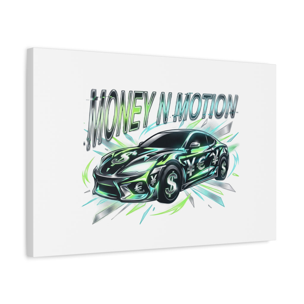Money in Motion Canvas | Kinetic Typography, Melting Letters, Neon Car Art