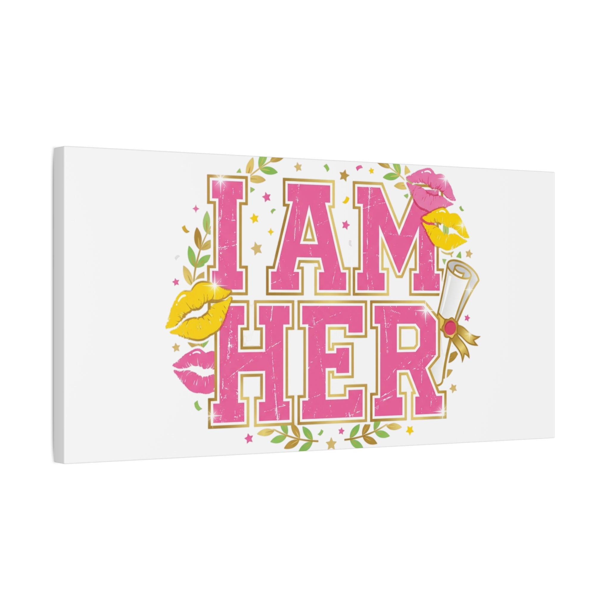 I AM HER Canvas | Varsity Crest, Retro Collegiate Style