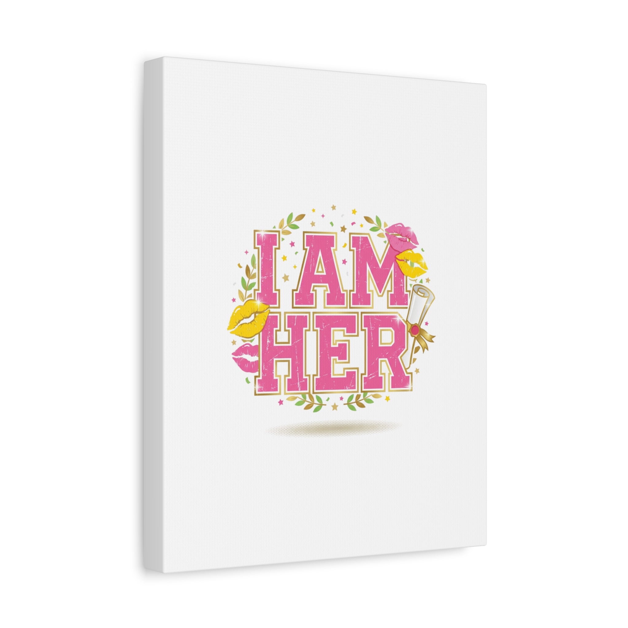 I AM HER Canvas | Varsity Crest, Retro Collegiate Style