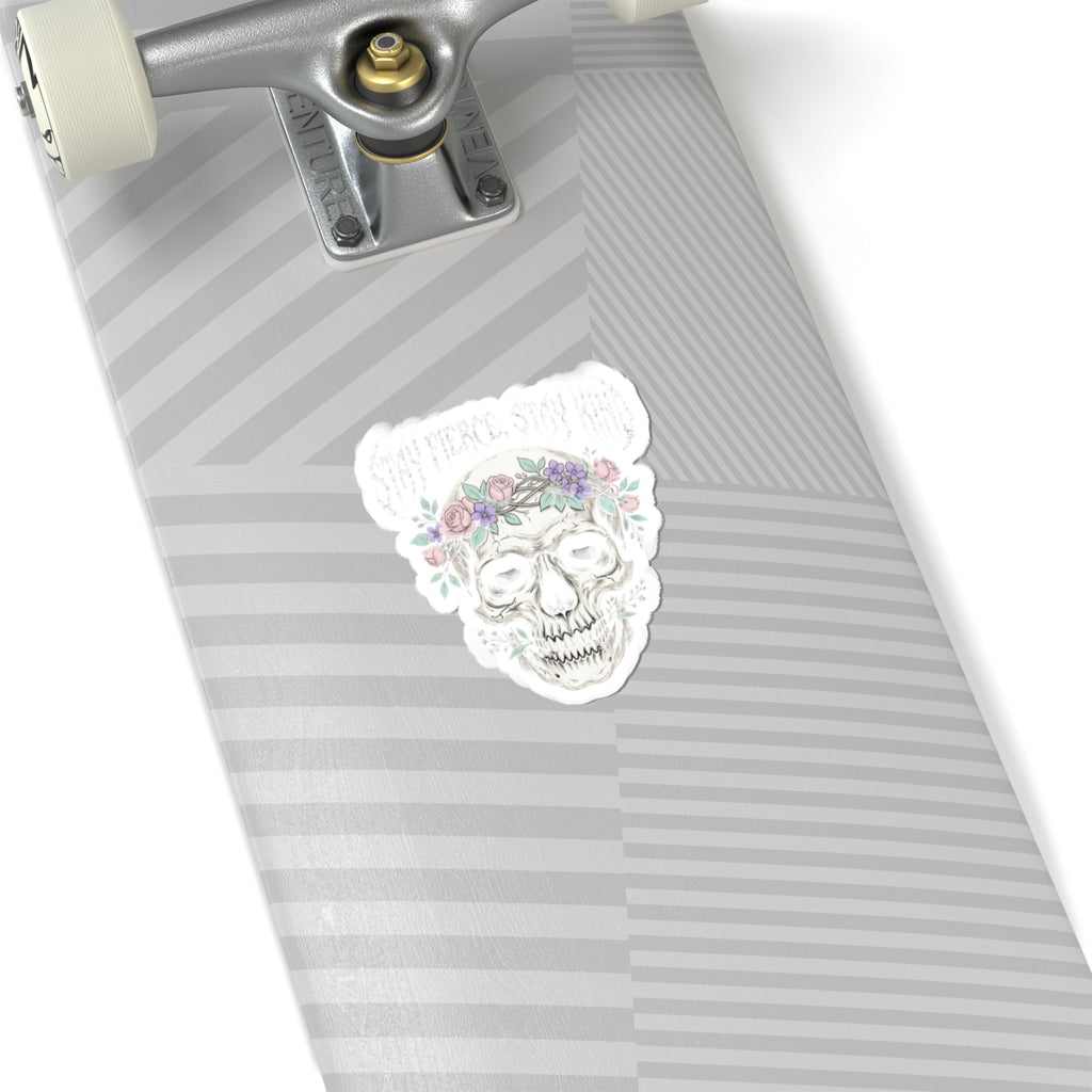 Stay Fierce Stay Kind Kiss-Cut Stickers | heavy metal wellness, gothic self-care