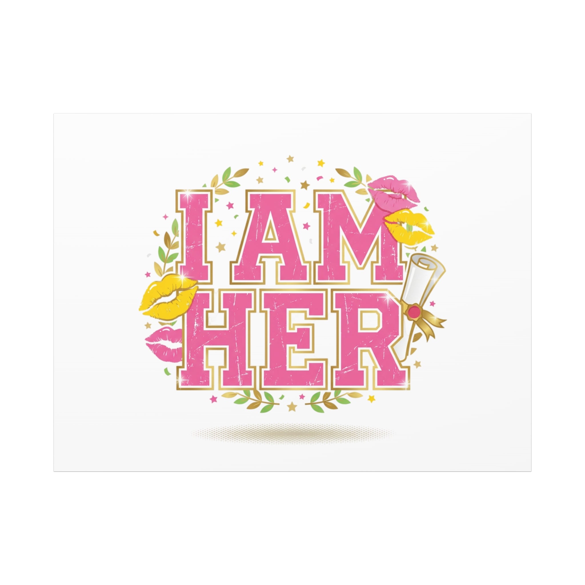 I AM HER Canvas | Varsity Crest, Retro Collegiate Style