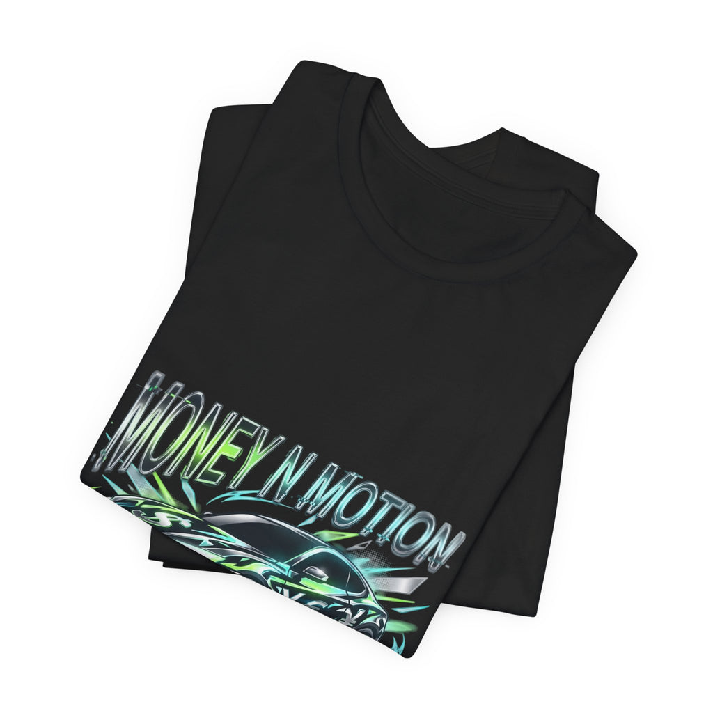 Money in Motion Tee | kinetic typography, melting letters, neon glitch