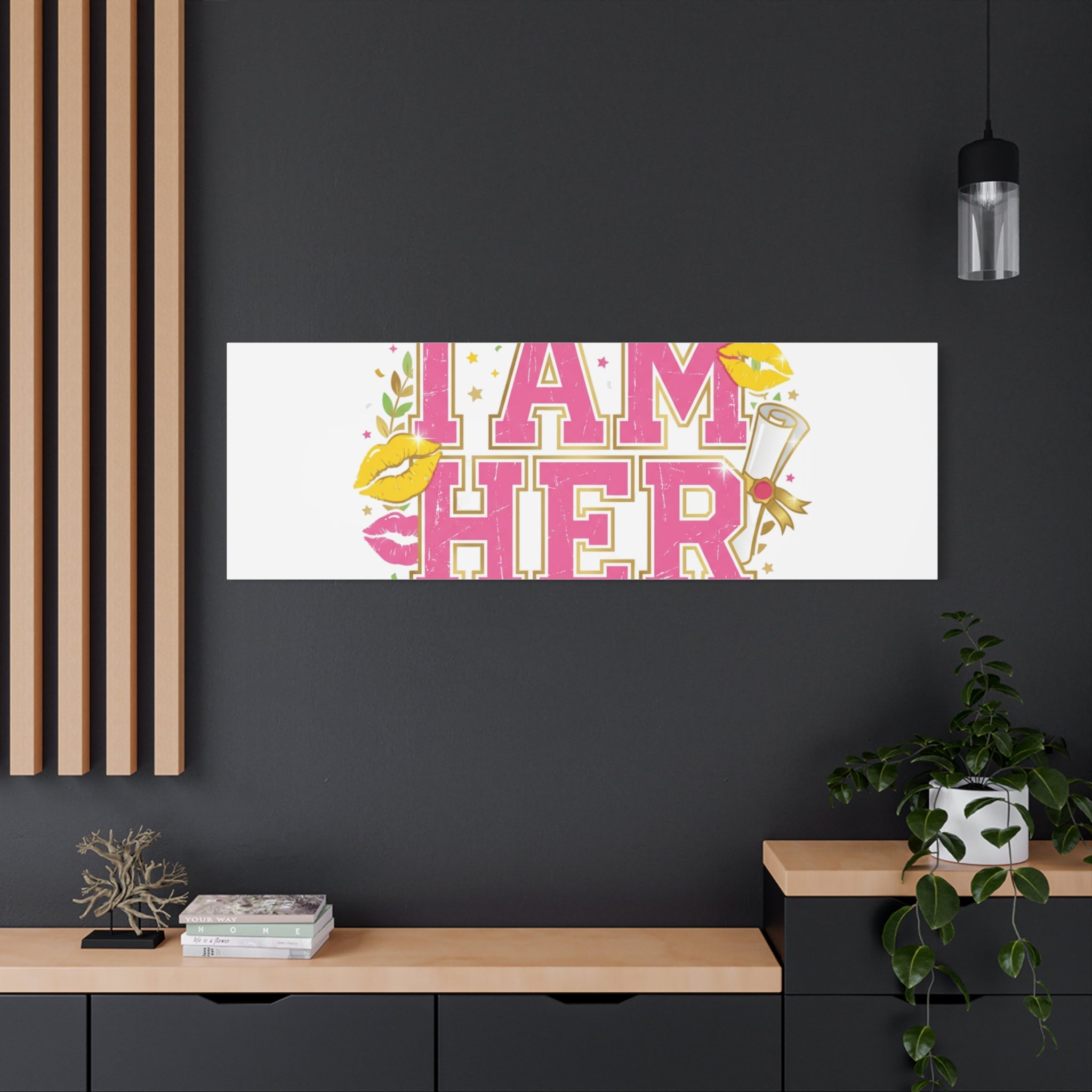 I AM HER Canvas | Varsity Crest, Retro Collegiate Style