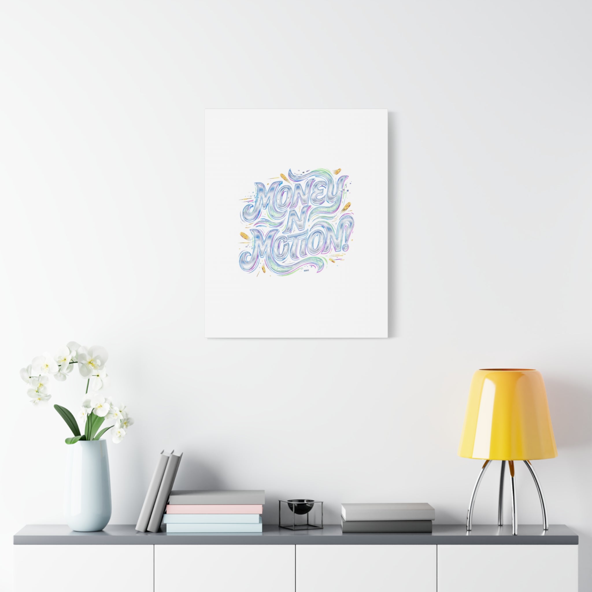 Money N Motion Canvas | psychedelic typography, melting letters poster