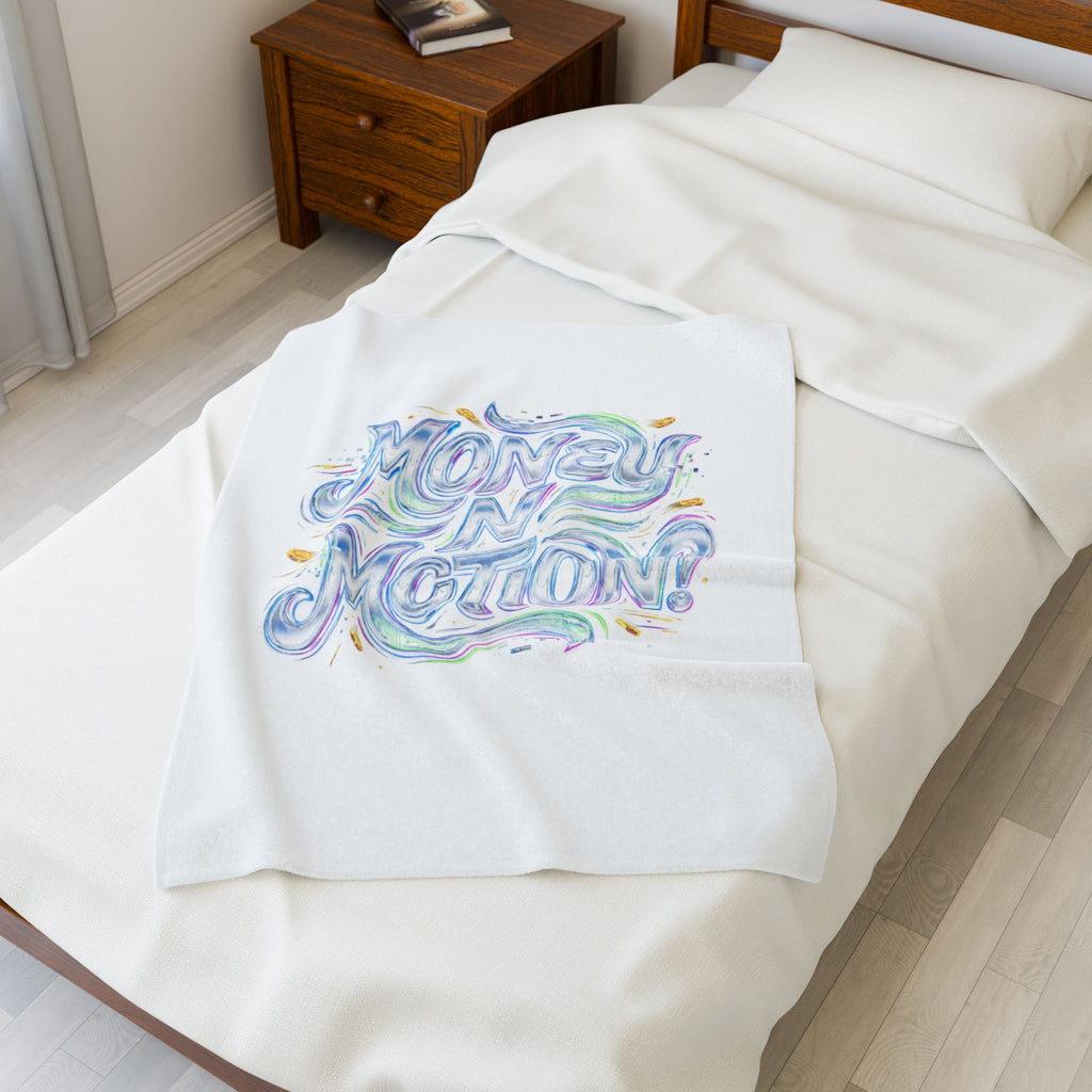 Money in Motion velveteen blanket | psychedelic kinetic typography, melting letters